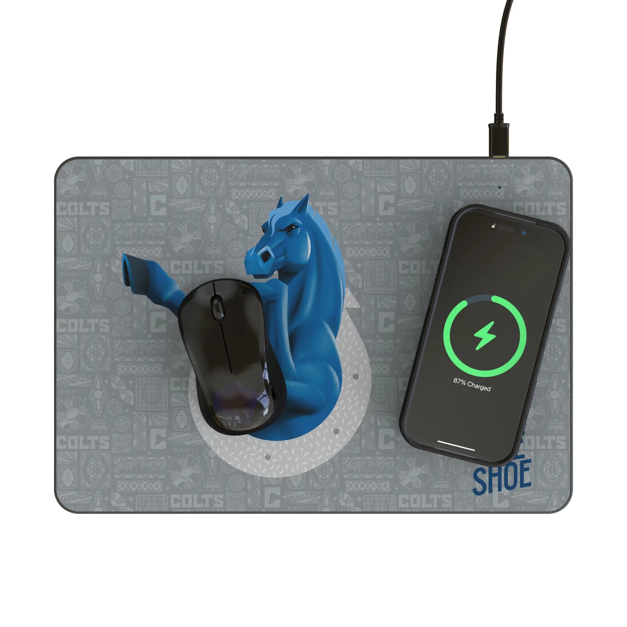 Indianapolis Colts Deco 15-Watt Wireless Charger and Mouse Pad - Lifestyle