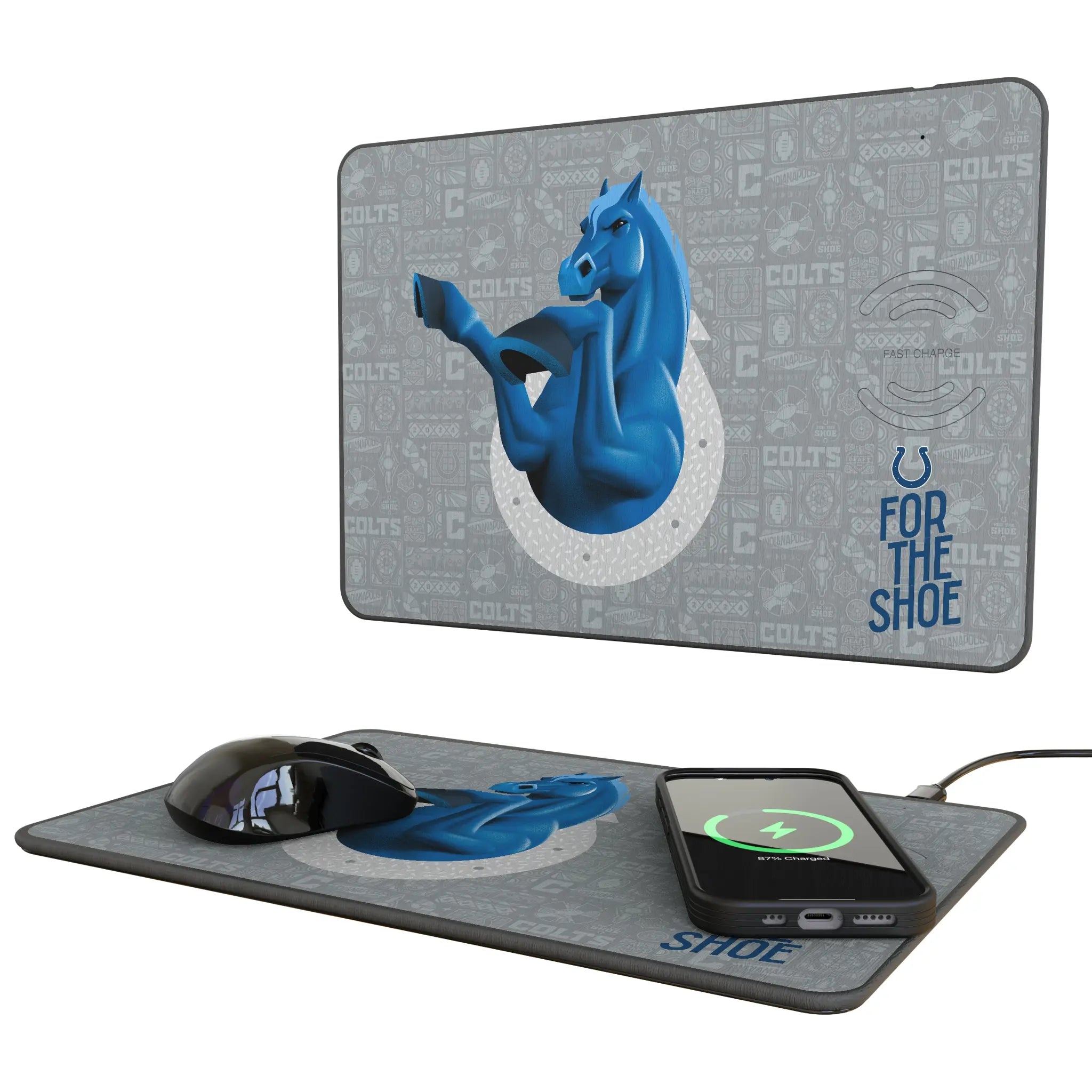 Indianapolis Colts Deco 15-Watt Wireless Charger and Mouse Pad