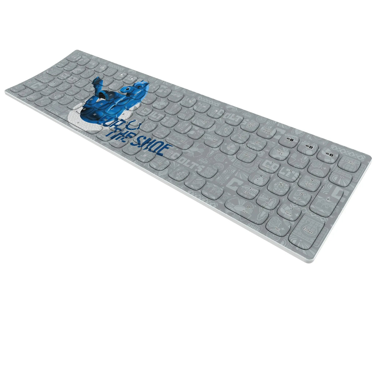 Indianapolis Colts Deco KKB605 Curved Wireless Keyboard - Isometric View