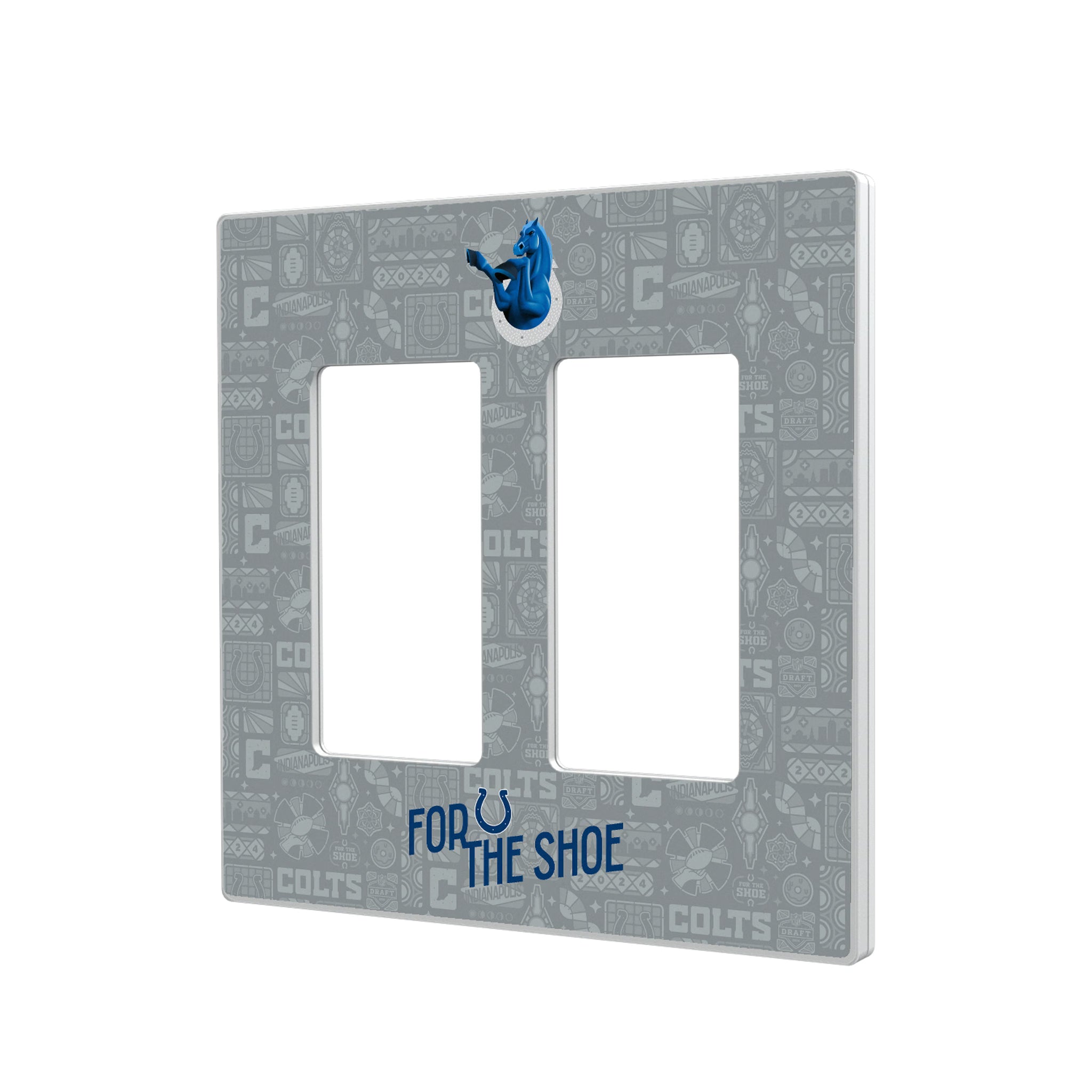 Indianapolis Colts Deco Hidden-Screw Light Switch Plate#Style_Double Rocker