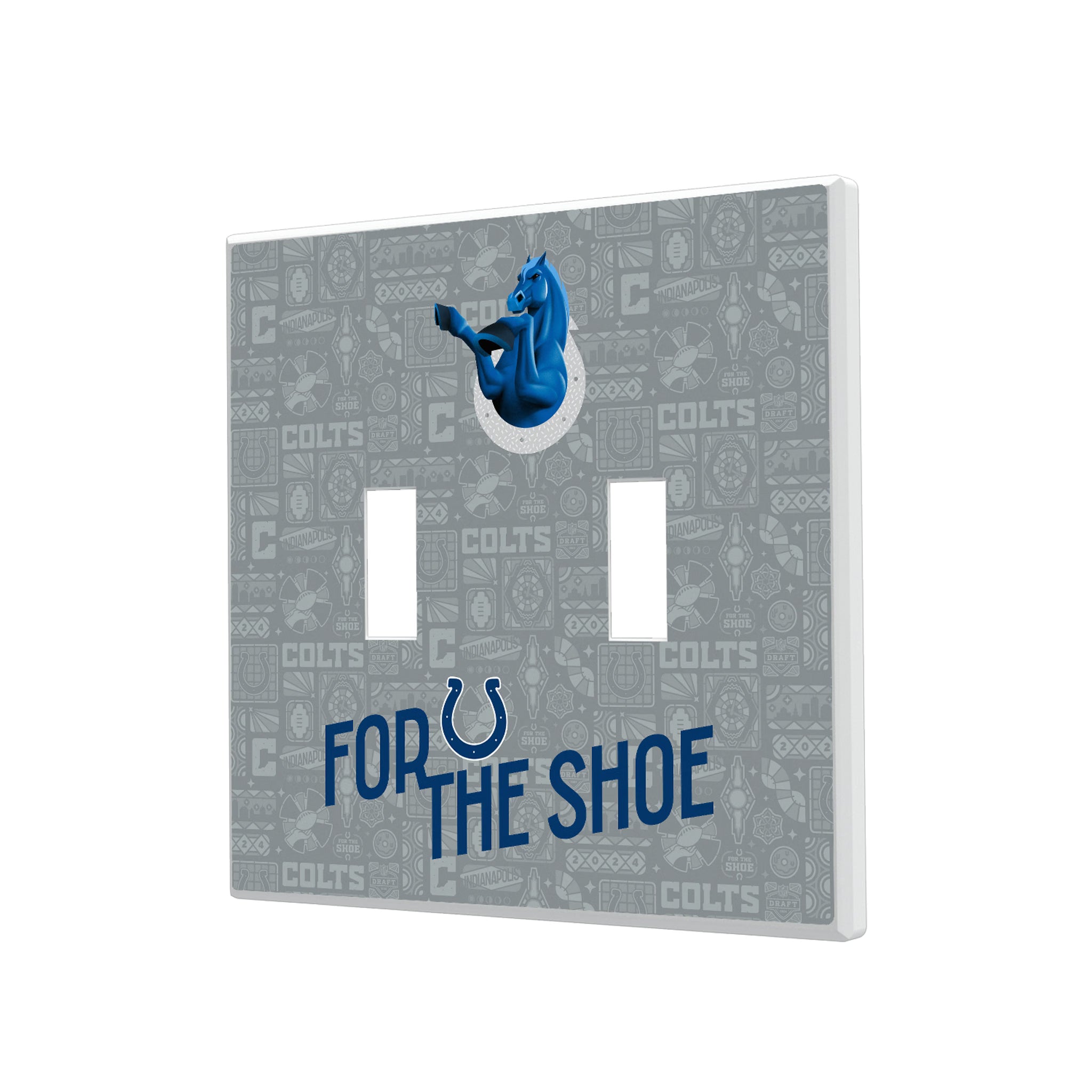 Indianapolis Colts Deco Hidden-Screw Light Switch Plate#Style_Double Toggle