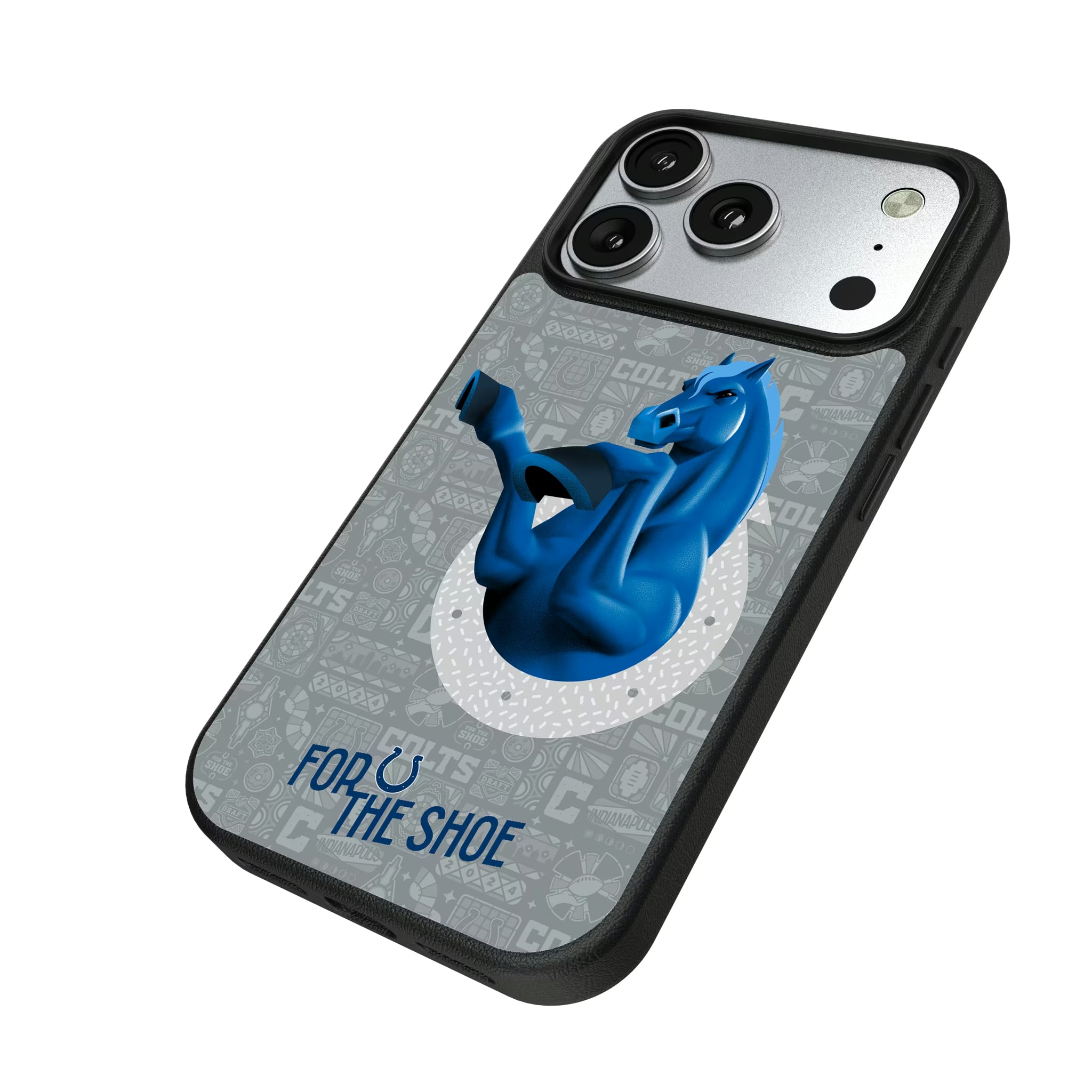 Indianapolis Colts Deco iPhone MagSafe Compatible Phone Case for Apple iPhone - Isometric View#Device_iPhone 17 Pro