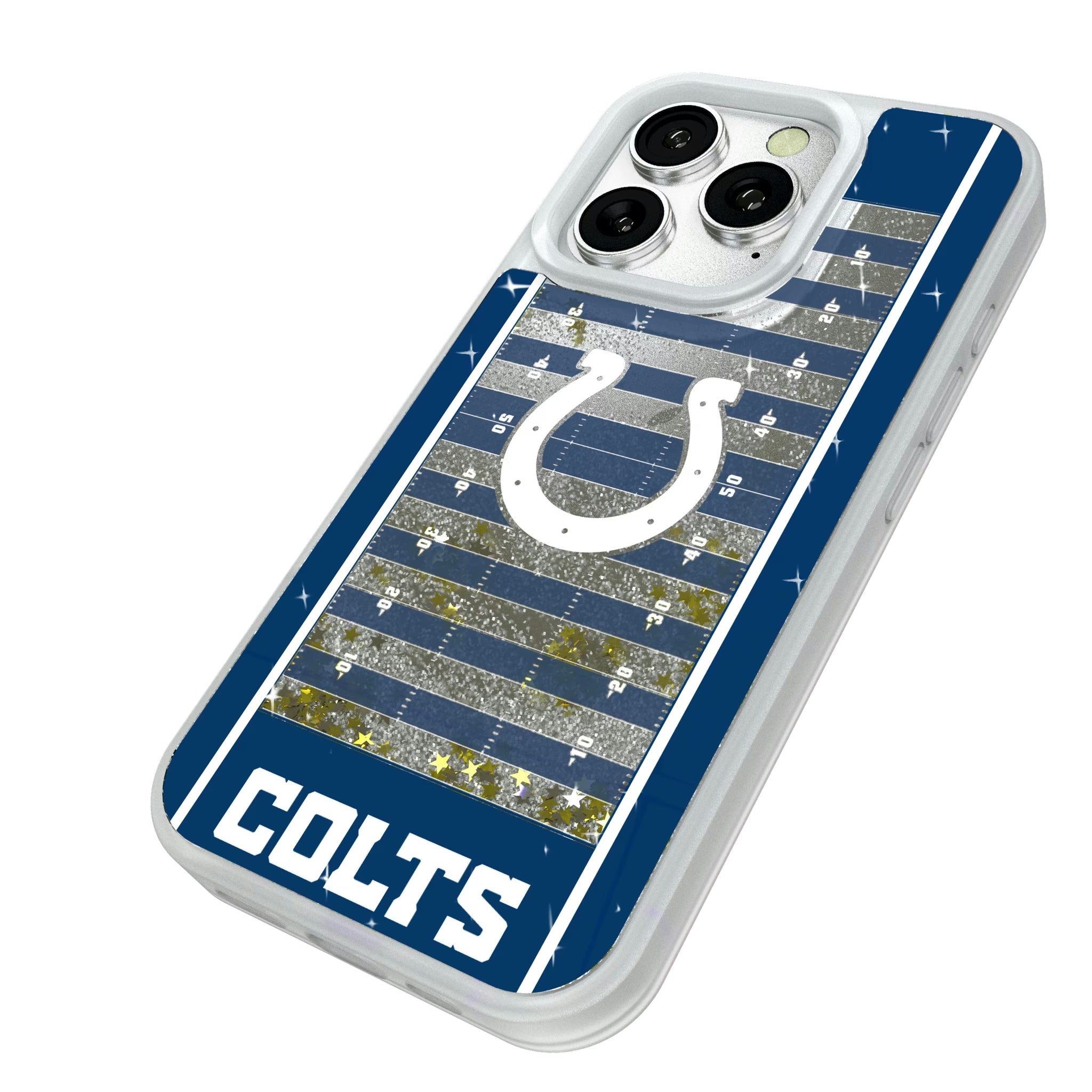 Indianapolis Colts Field iPhone Glitter Phone Case for Apple iPhone - Isometric View#Device_iPhone 16 Pro