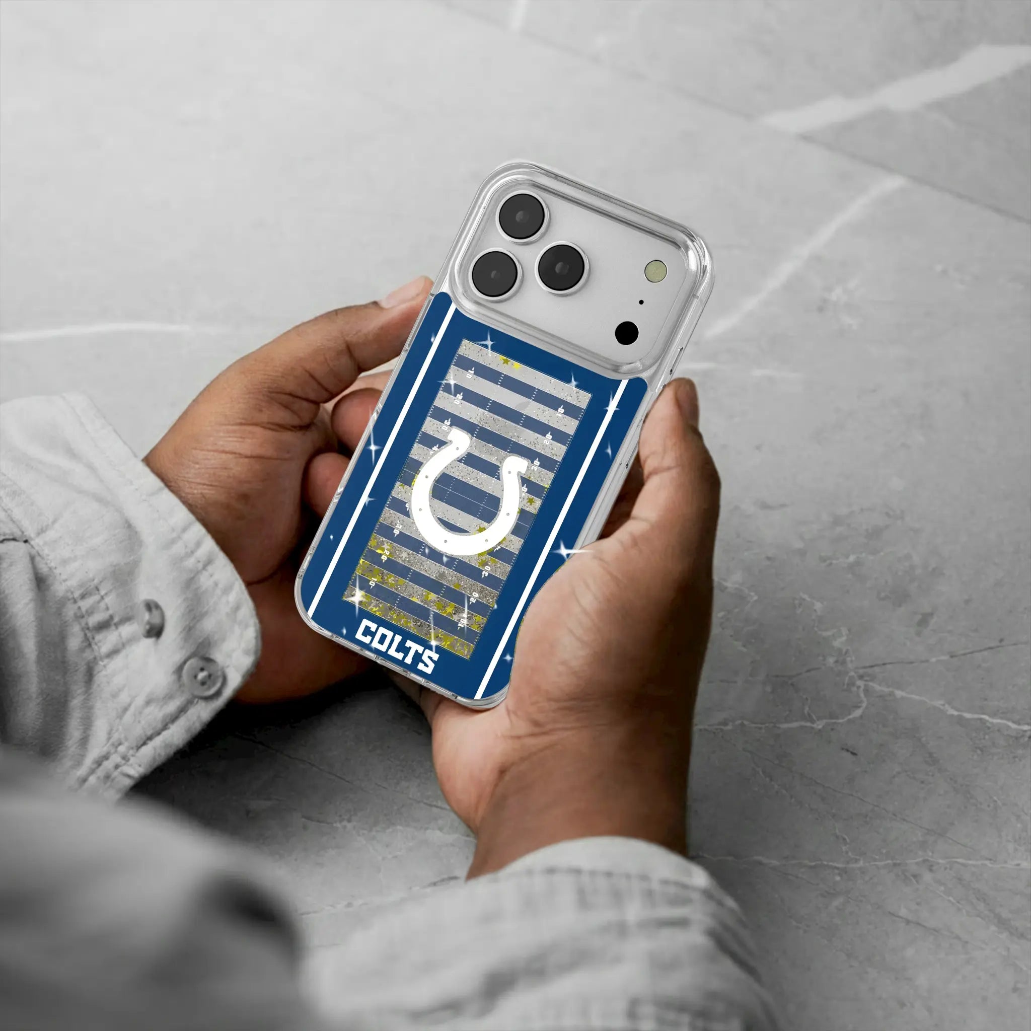 Indianapolis Colts Field iPhone Glitter Phone Case for Apple iPhone - Lifestyle
