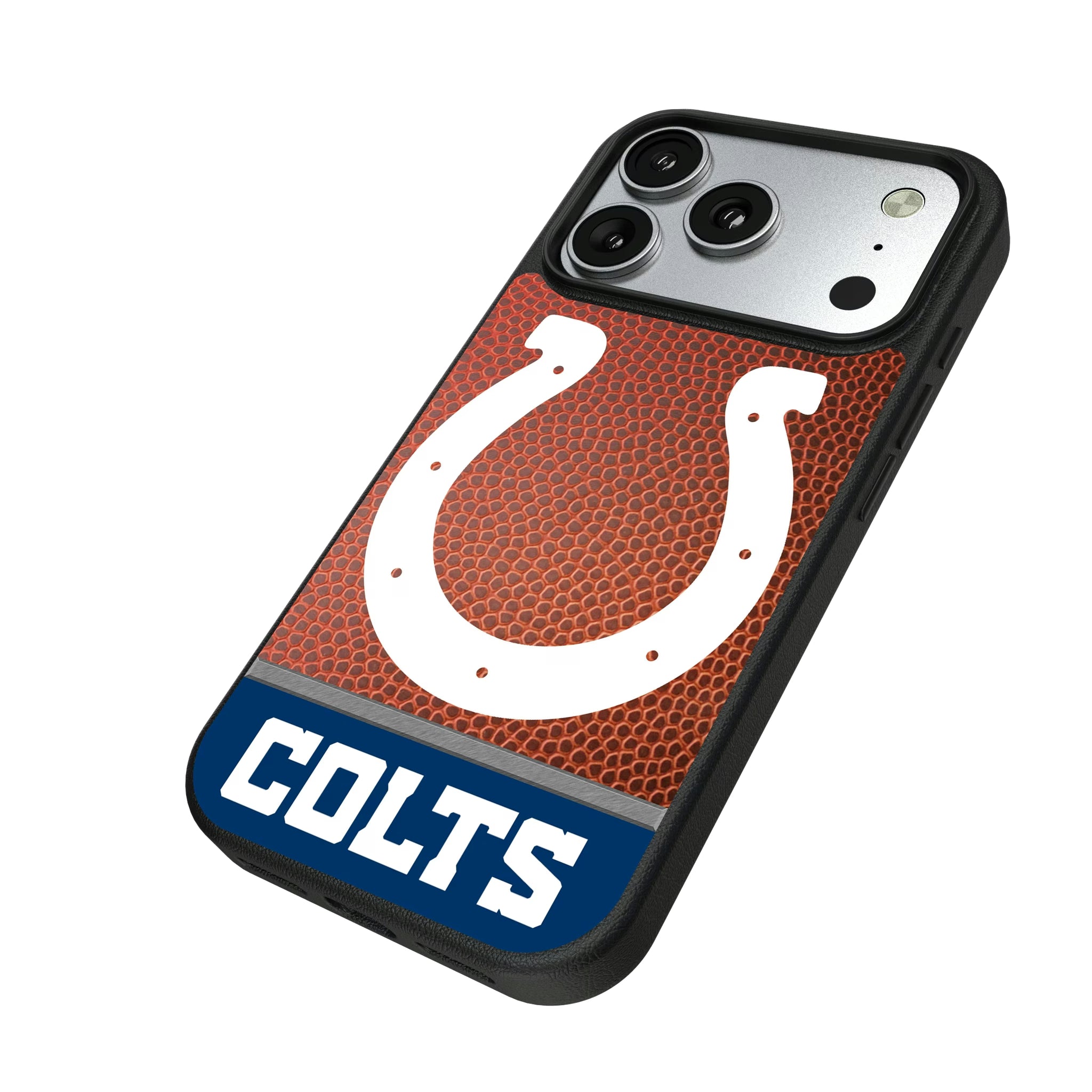 Indianapolis Colts Football Wordmark iPhone MagSafe Compatible Phone Case for Apple iPhone - Isometric View#Device_iPhone 17 Pro