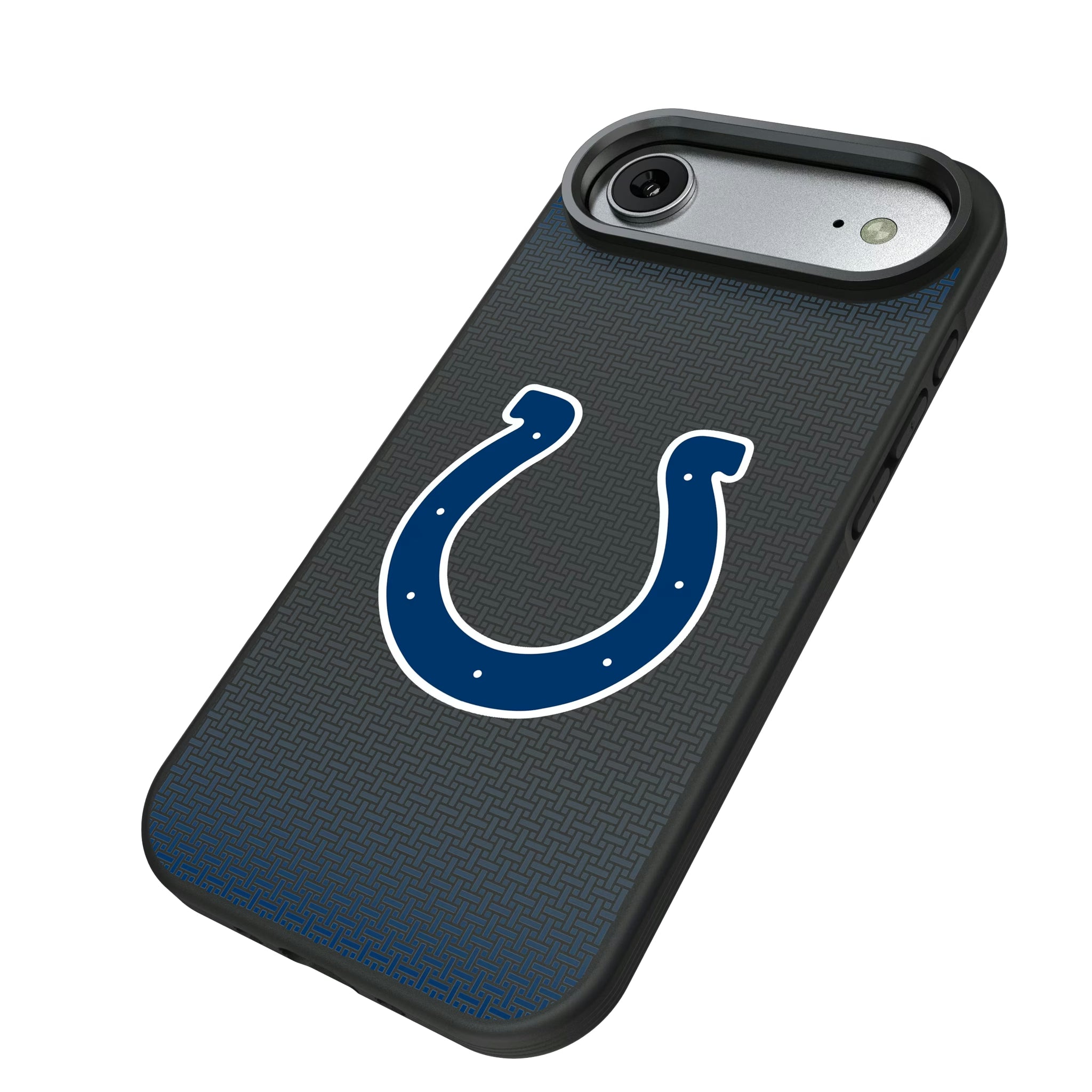 Indianapolis Colts Linen iPhone Bump Phone Case for Apple iPhone - Isometric View#Device_iPhone Air