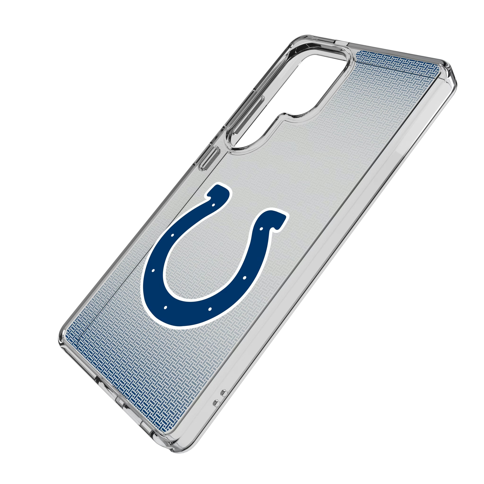 Indianapolis Colts Linen Galaxy Clear Phone Case for Samsung Galaxy - Isometric View