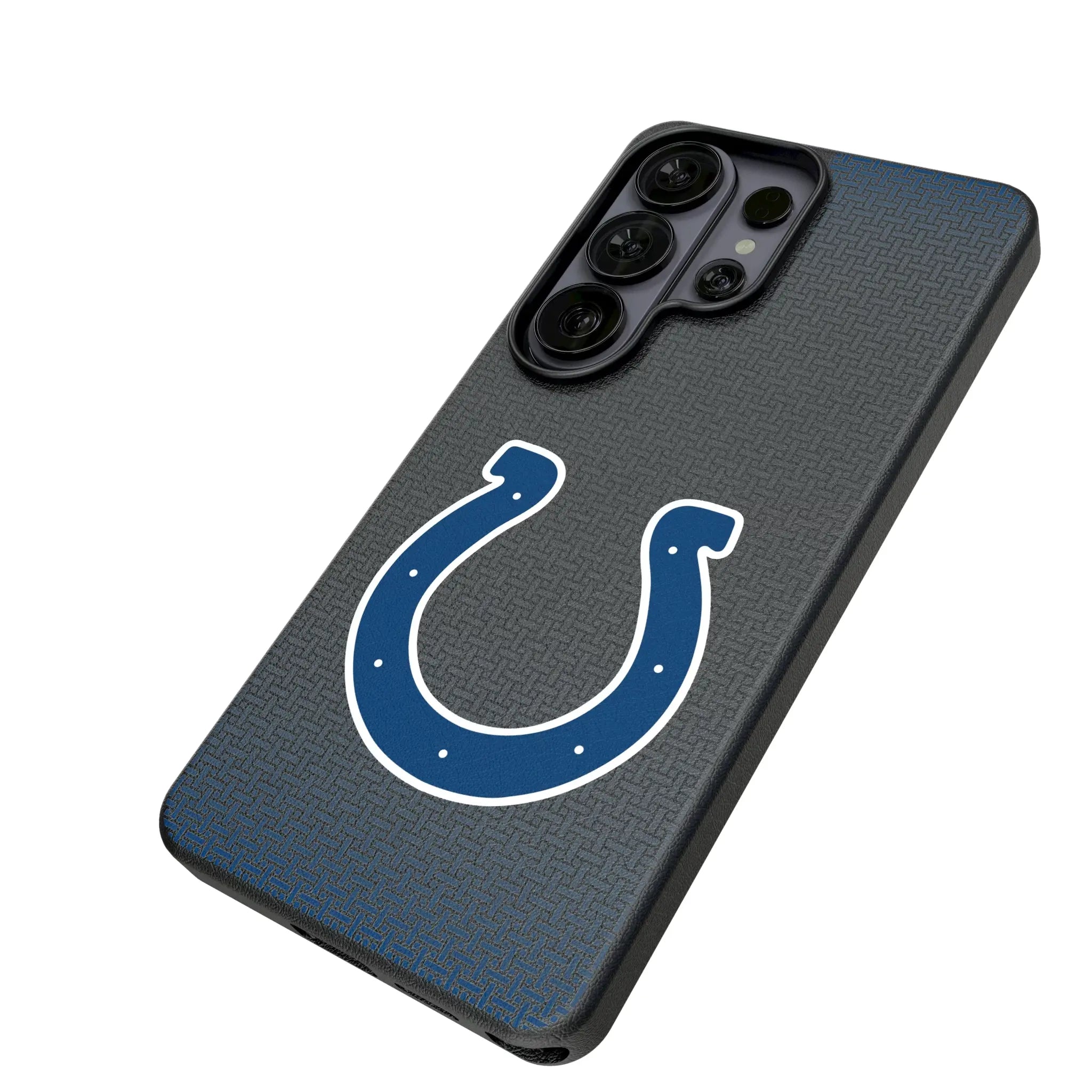 Indianapolis Colts Linen Galaxy MagSafe Compatible Phone Case for Samsung Galaxy - Isometric View#Device_Galaxy S26 Ultra