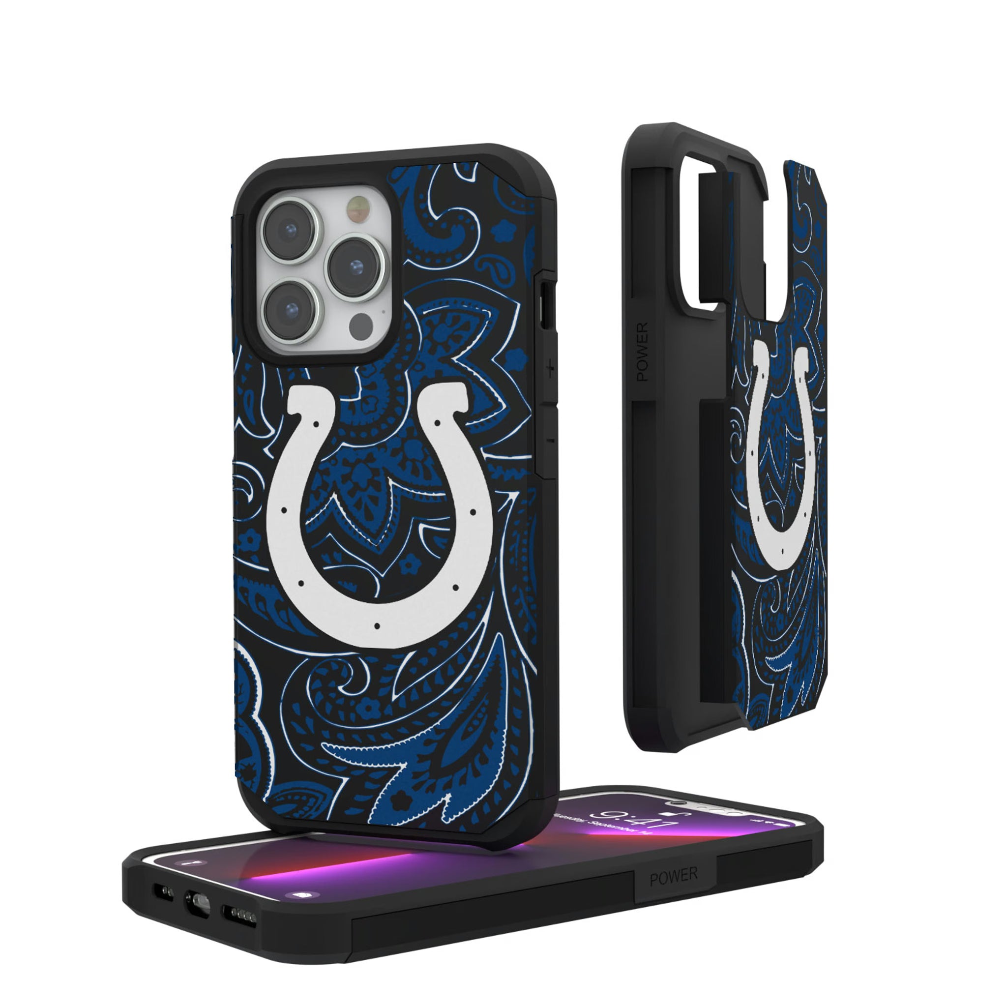 Indianapolis Colts Paisley iPhone Rugged Phone Case for Apple iPhone