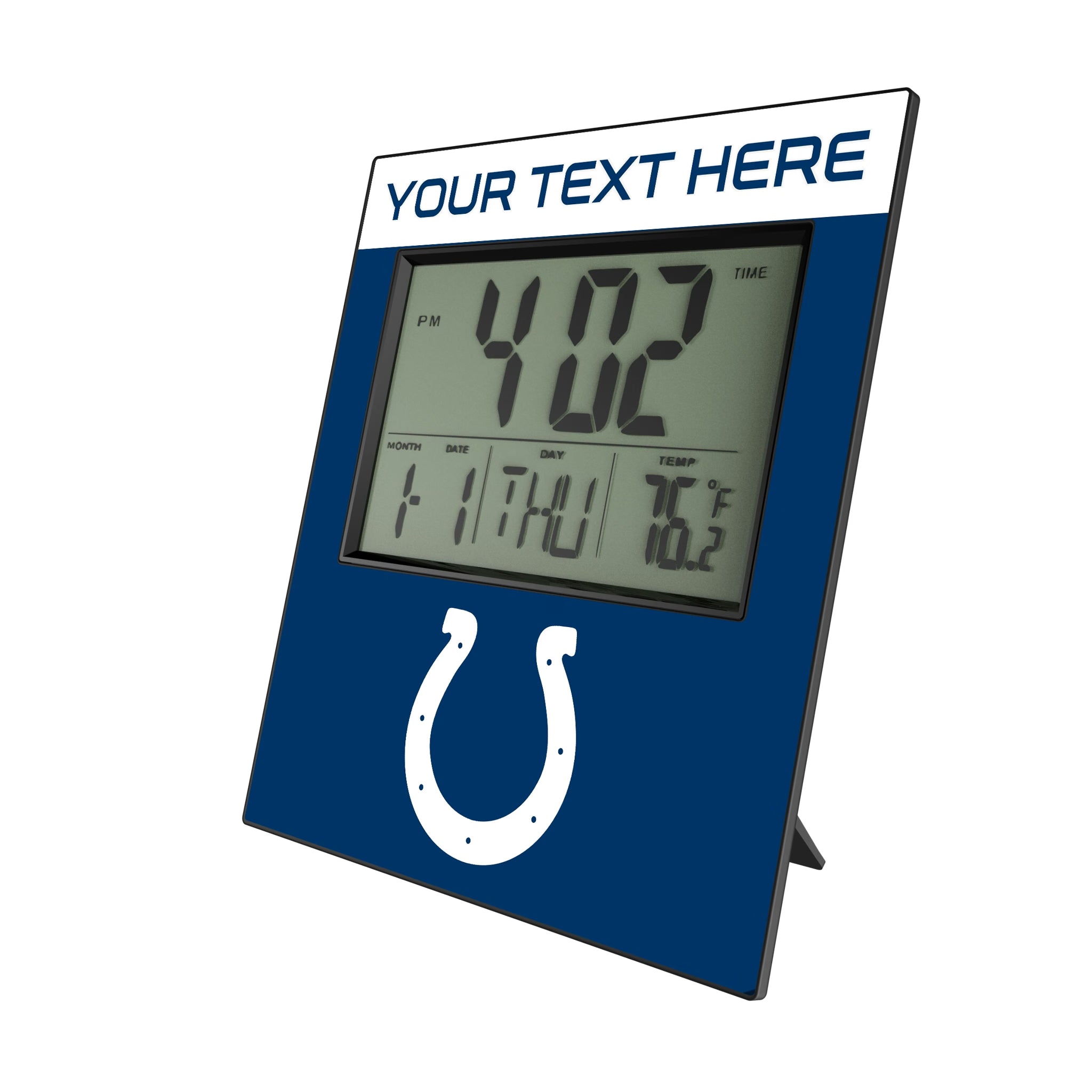 Indianapolis Colts Personalized Color Block Wall Clock