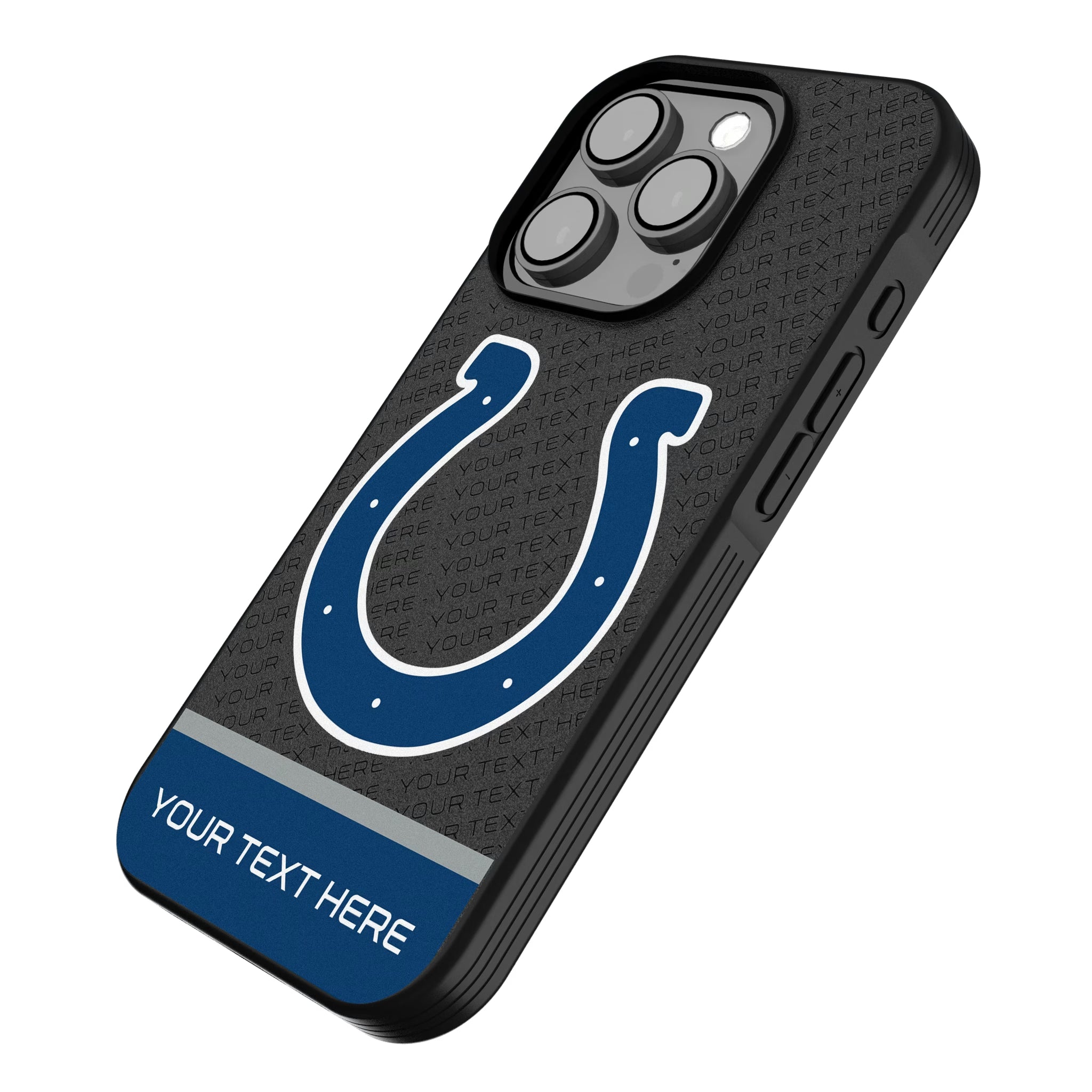 Indianapolis Colts Personalized EndZone Plus iPhone Bump Phone Case for Apple iPhone - Isometric View