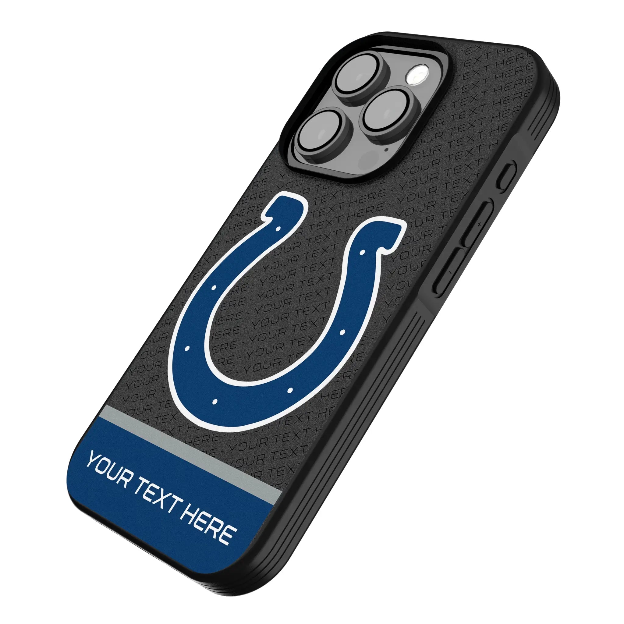 Indianapolis Colts Personalized EndZone Plus iPhone Bump Phone Case for Apple iPhone - Isometric View