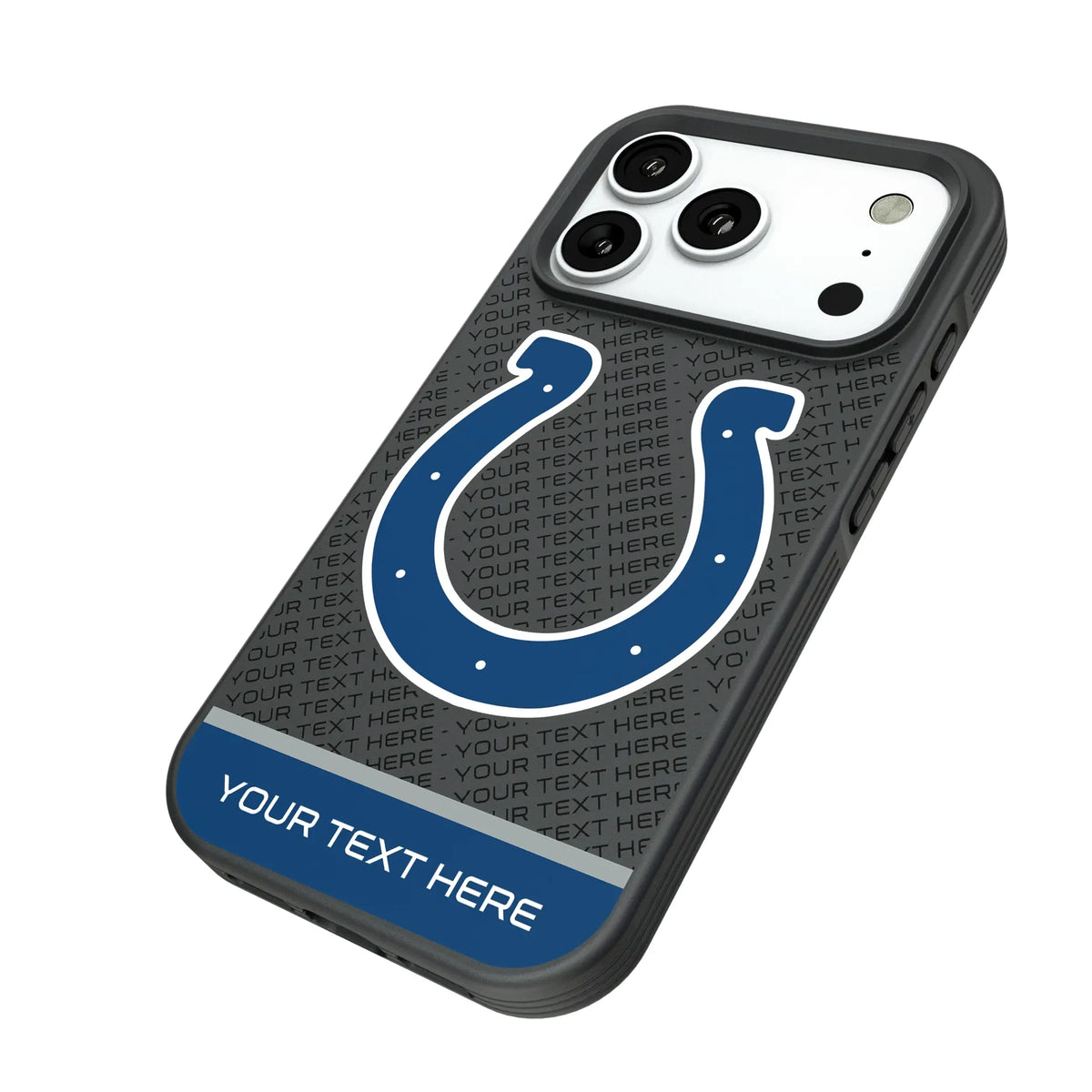 Indianapolis Colts Personalized EndZone Plus iPhone Bump Phone Case for Apple iPhone - Isometric View#Device_iPhone 18 Pro