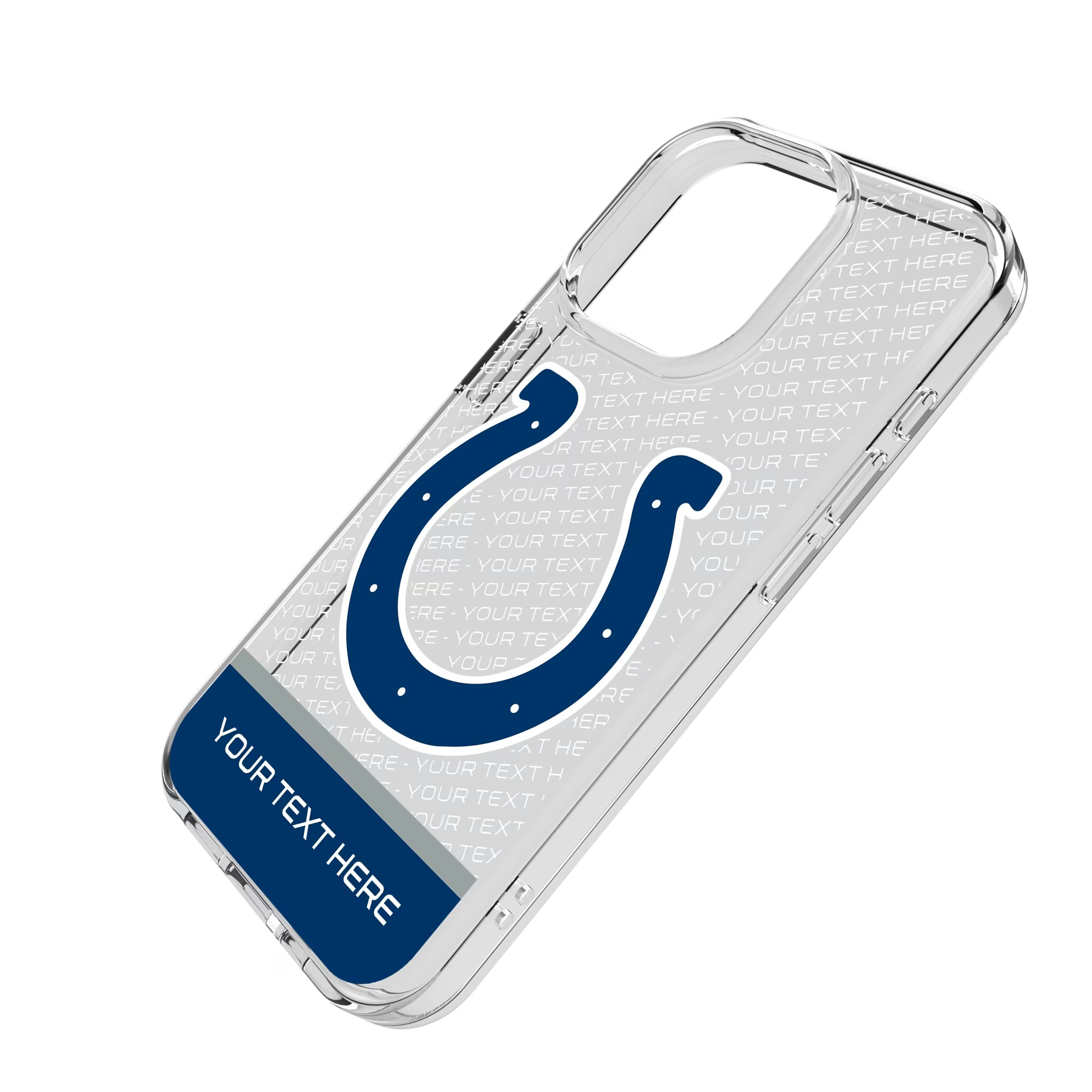 Indianapolis Colts Personalized EndZone Plus iPhone Clear Phone Case for Apple iPhone - Isometric View
