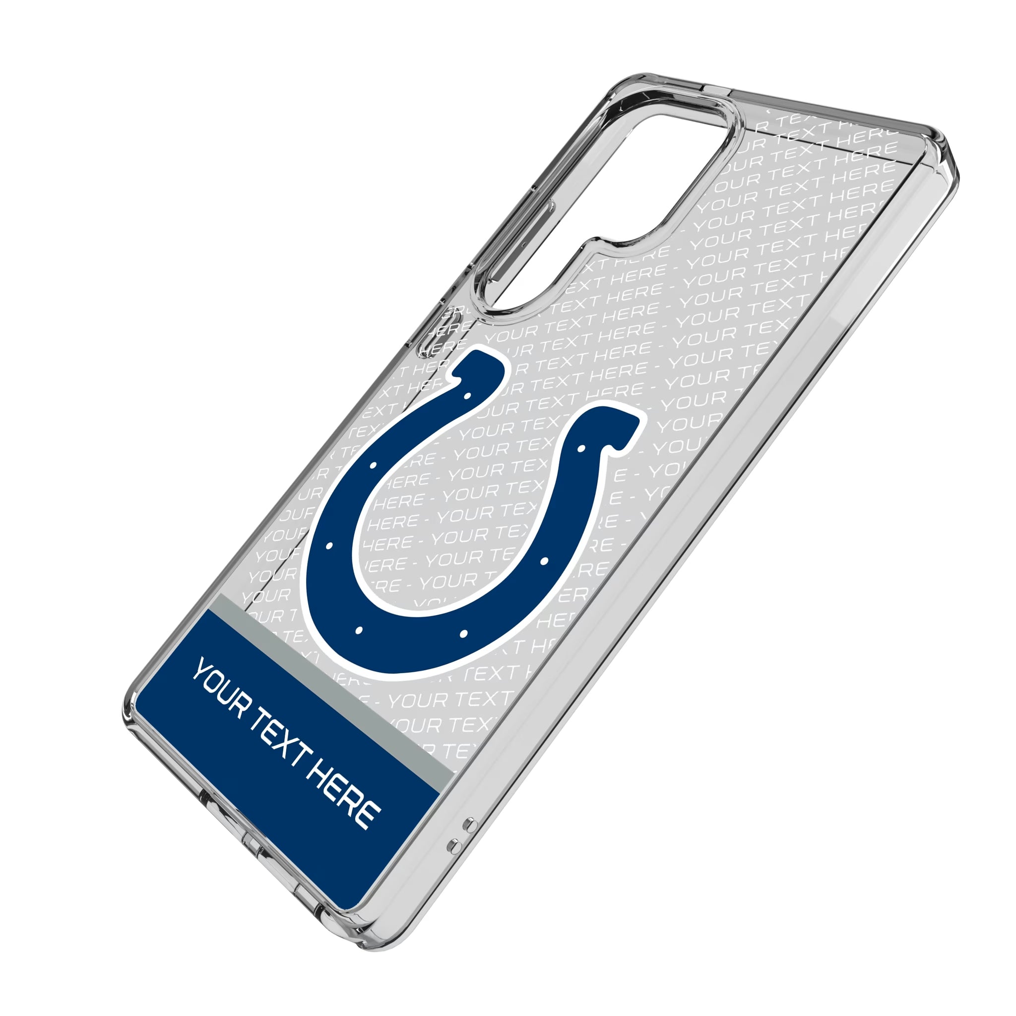 Indianapolis Colts Personalized EndZone Plus Galaxy Clear Phone Case for Samsung Galaxy - Isometric View