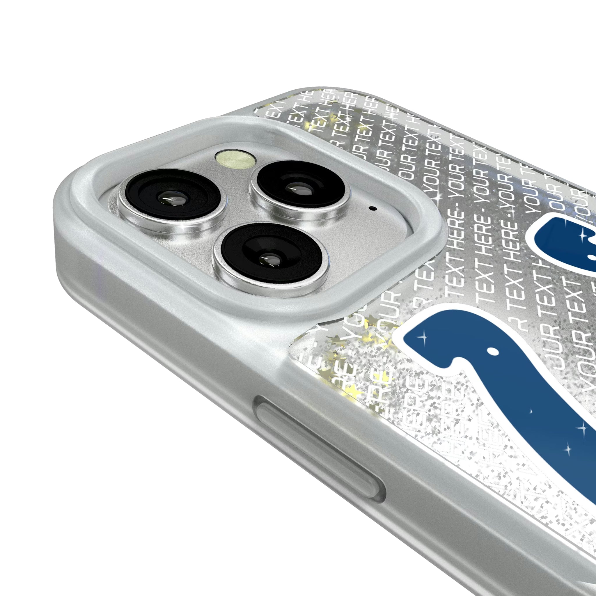 Indianapolis Colts Personalized EndZone Plus iPhone Glitter Phone Case for Apple iPhone - Detail#Device_iPhone 16 Pro