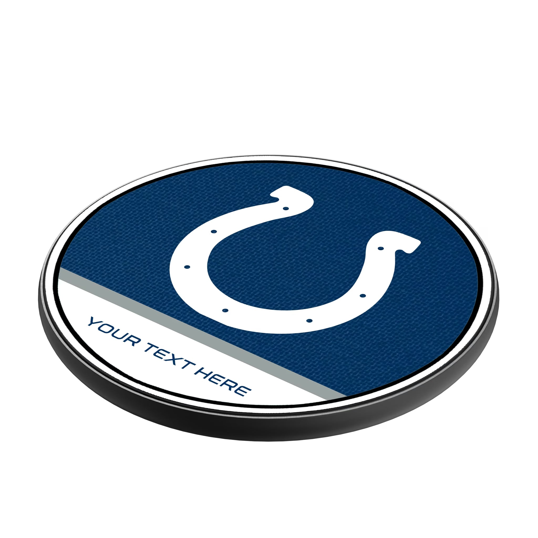 Indianapolis Colts Personalized Endzone Solid 15-Watt Wireless Charger - Isometric View