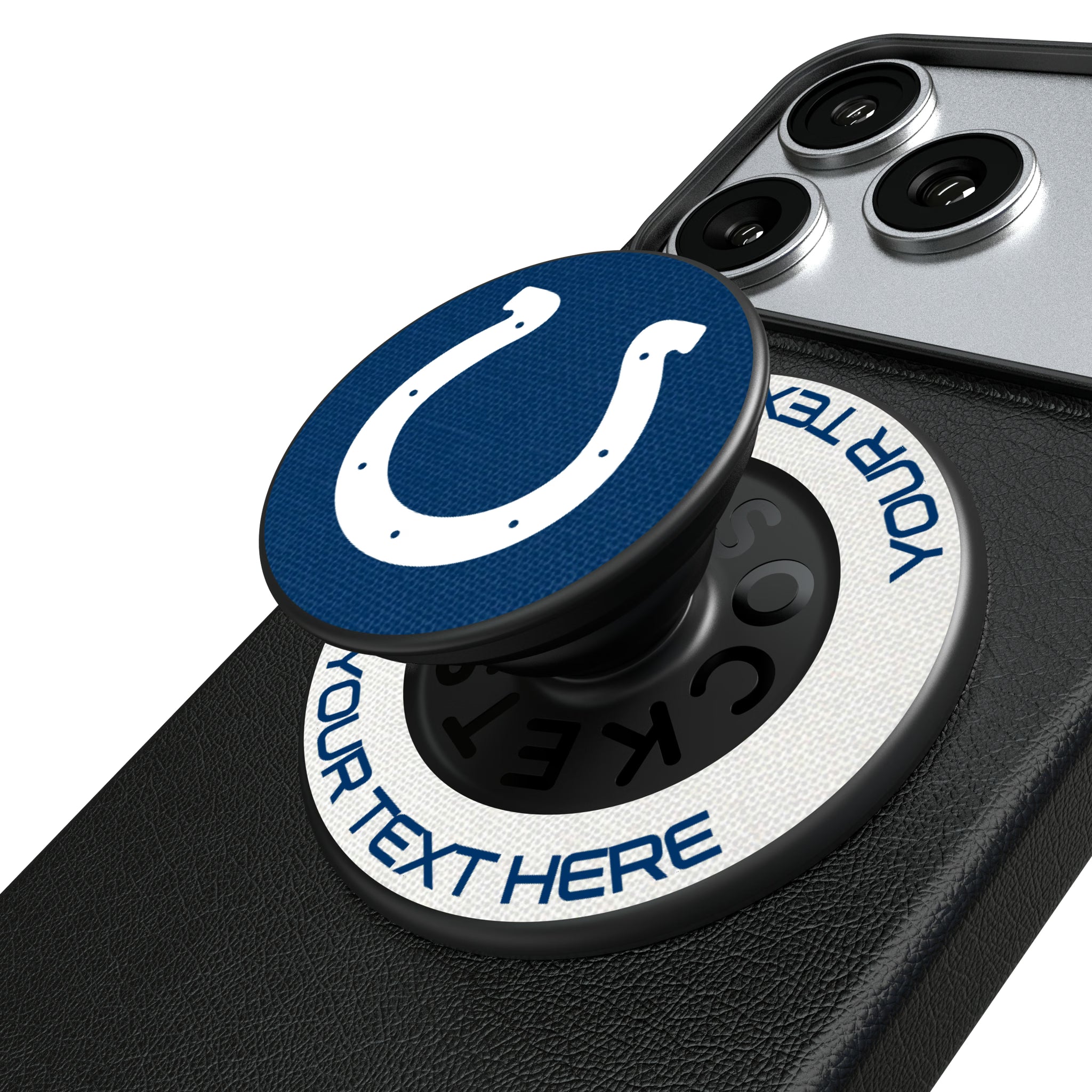Indianapolis Colts Personalized Endzone Solid Popsockets Round Magnetic