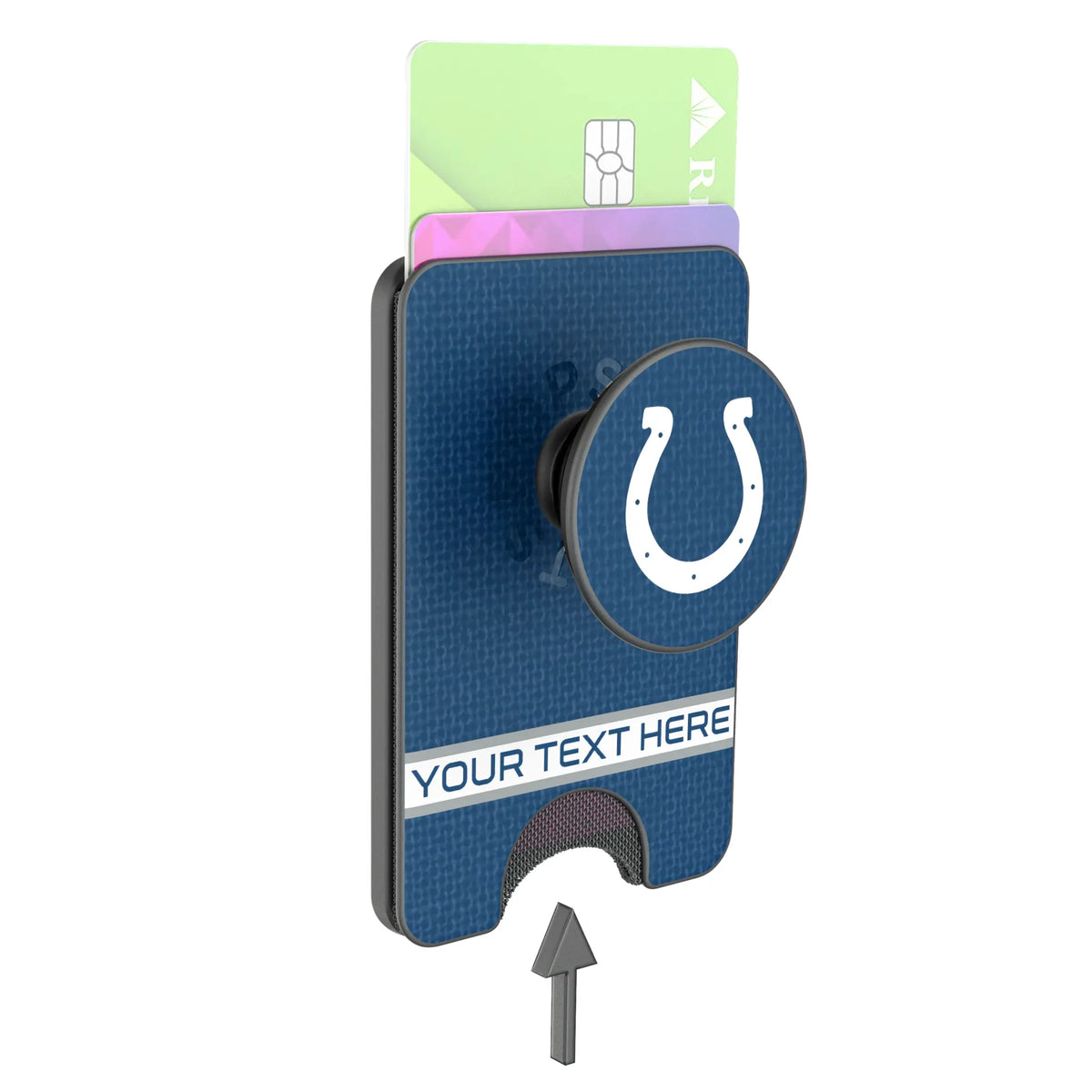 Indianapolis Colts Personalized Endzone Solid Popsockets Wallet Magnetic - Detail