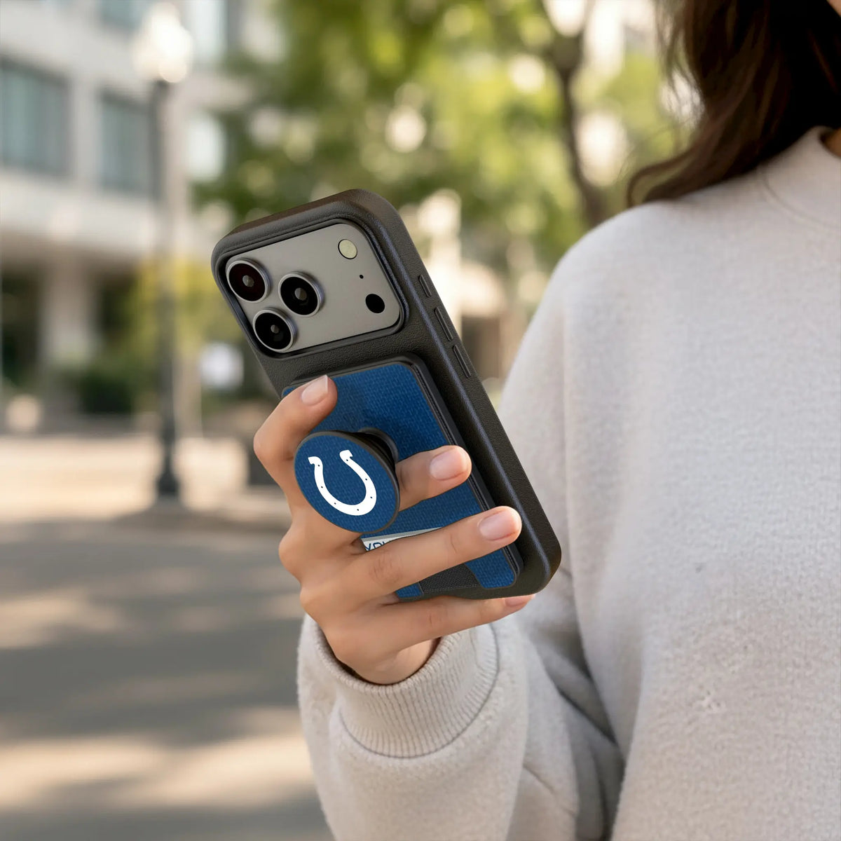 Indianapolis Colts Personalized Endzone Solid Popsockets Wallet Magnetic - Lifestyle