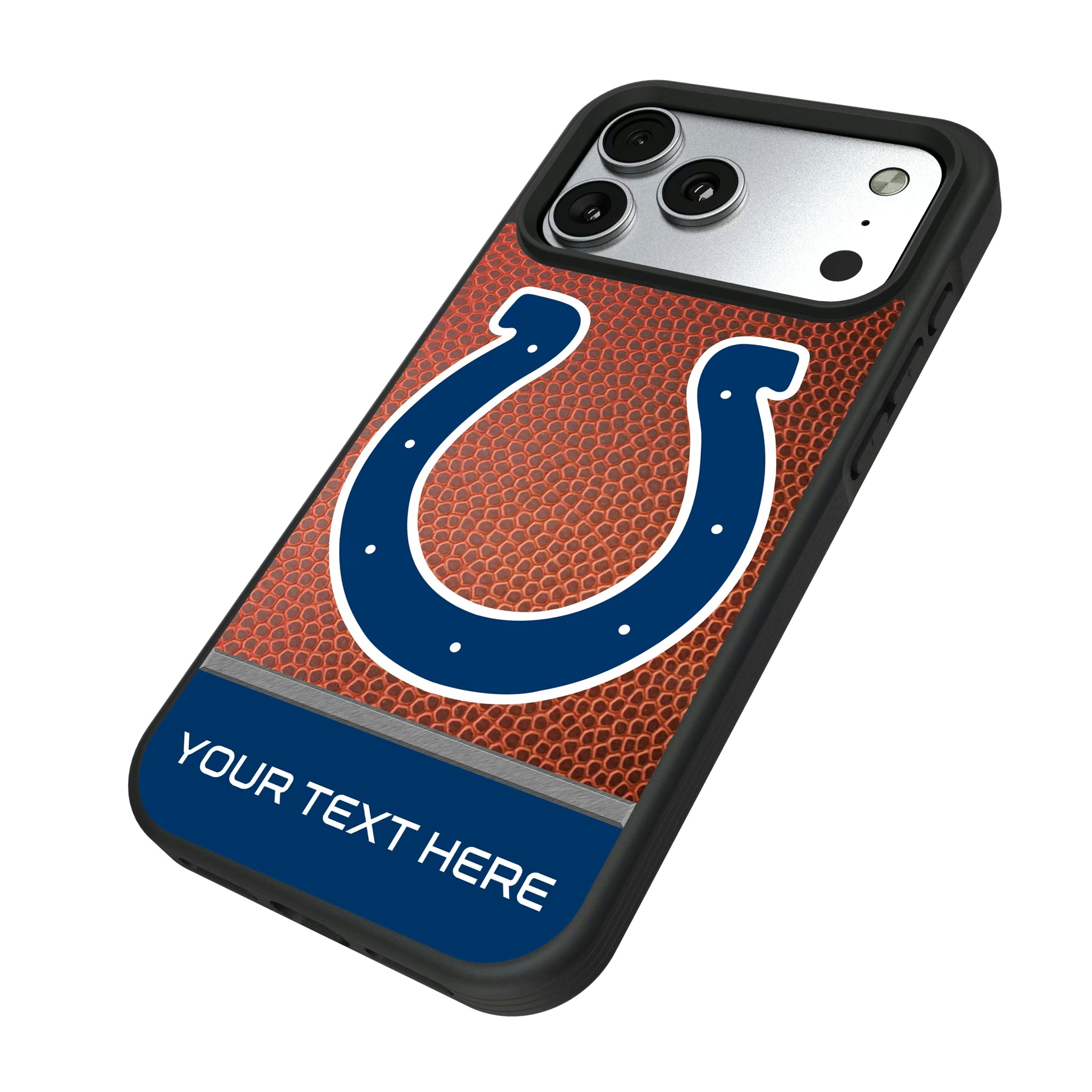 Indianapolis Colts Personalized Football iPhone Bump Phone Case for Apple iPhone - Isometric View#Device_iPhone 17 Pro Max