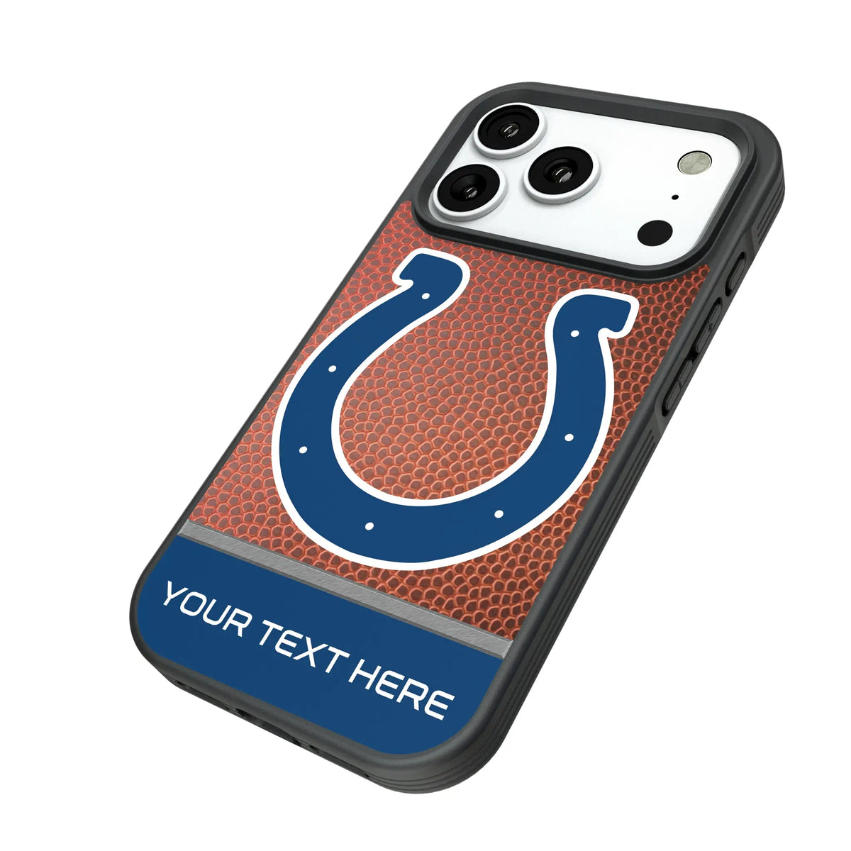 Indianapolis Colts Personalized Football iPhone Bump Phone Case for Apple iPhone - Isometric View#Device_iPhone 18 Pro