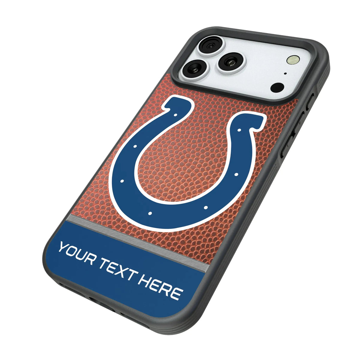 Indianapolis Colts Personalized Football iPhone Bump Phone Case for Apple iPhone - Isometric View#Device_iPhone 18 Pro Max