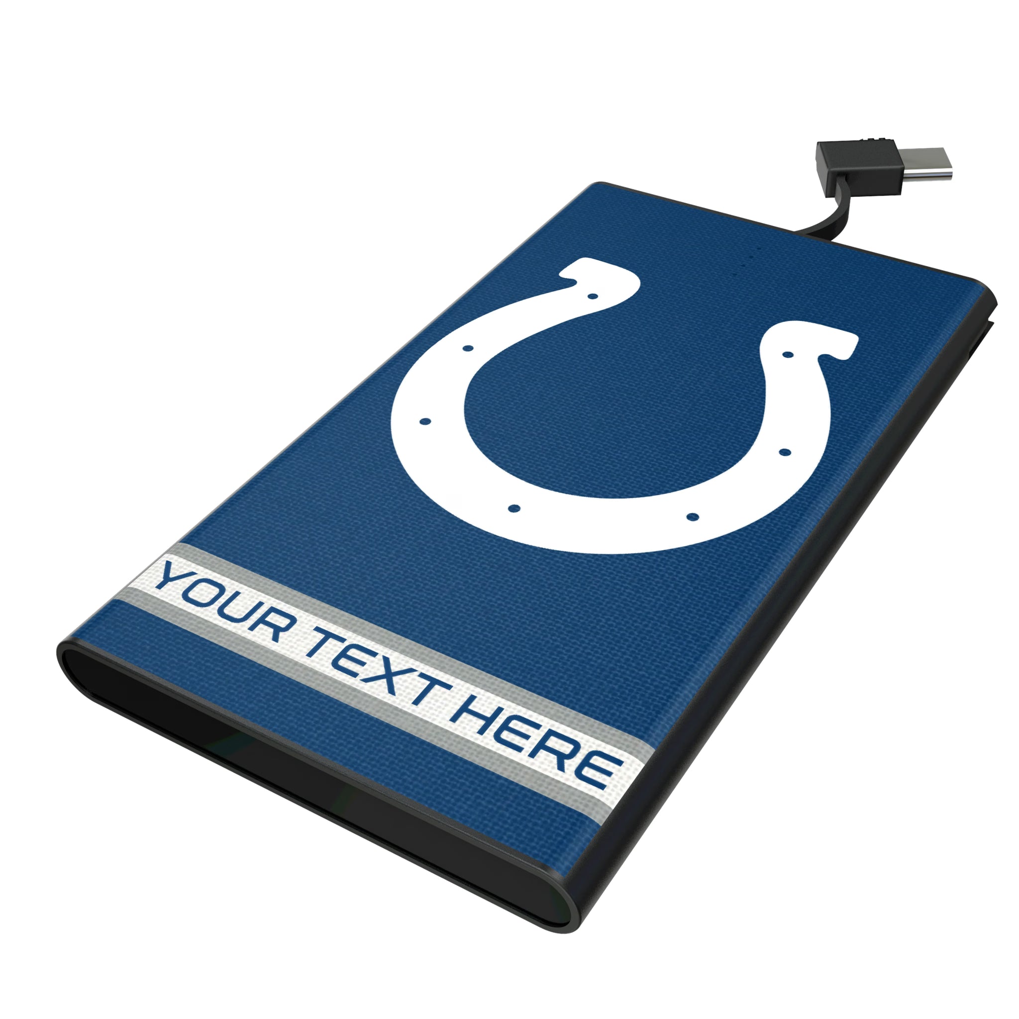 Indianapolis Colts Personalized Stripe 5000mAh Flat Powerbank