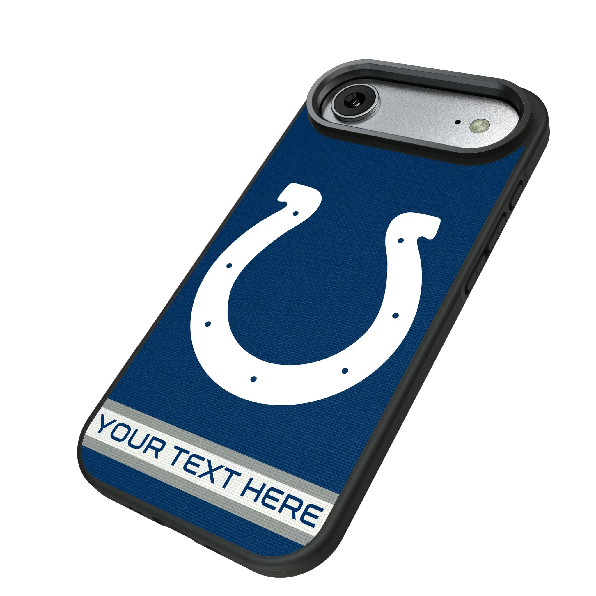 Indianapolis Colts Personalized Stripe iPhone Bump Phone Case for Apple iPhone - Isometric View#Device_iPhone Air