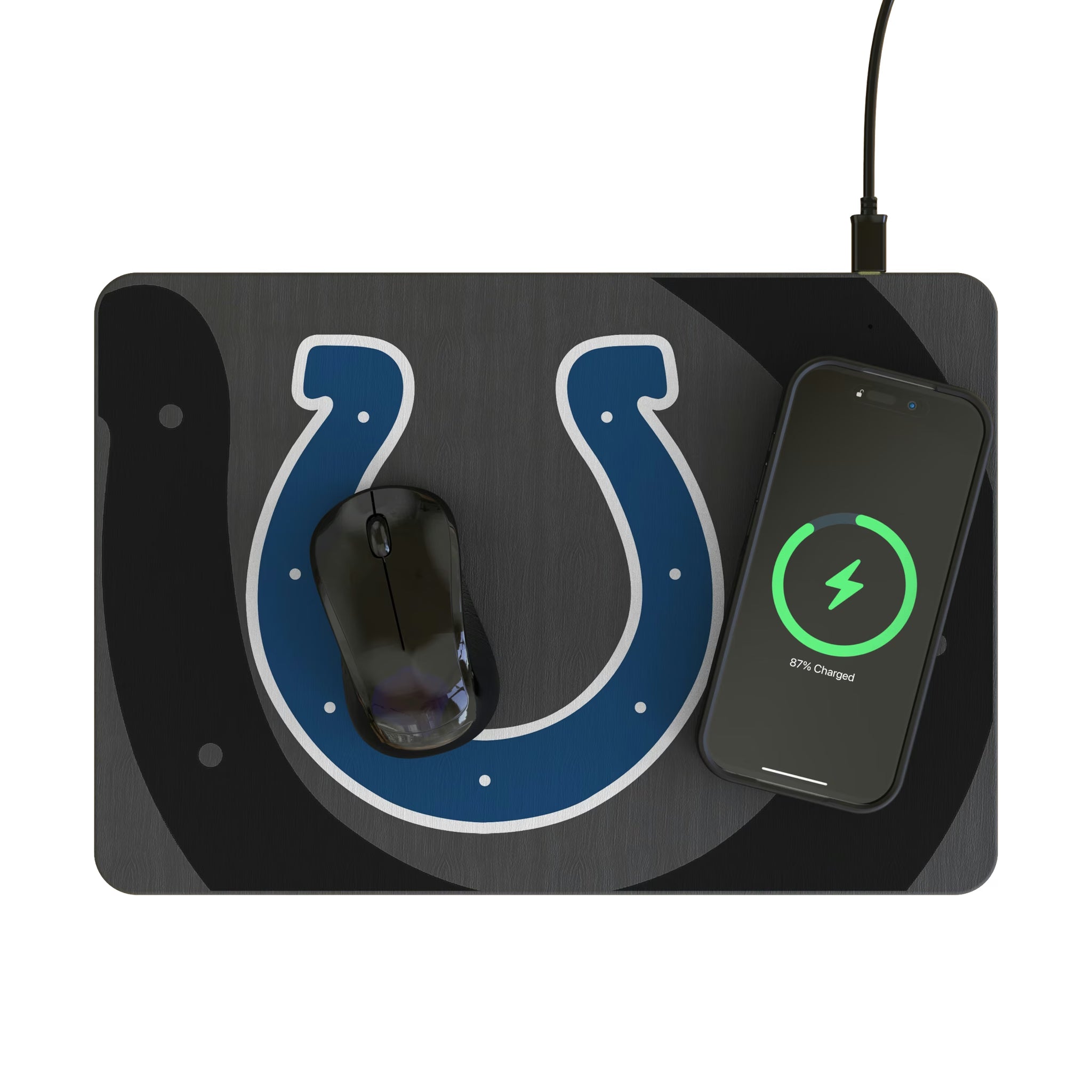 Indianapolis Colts Personalized Tilt 15-Watt Wireless Charger and Mouse Pad - Lifestyle