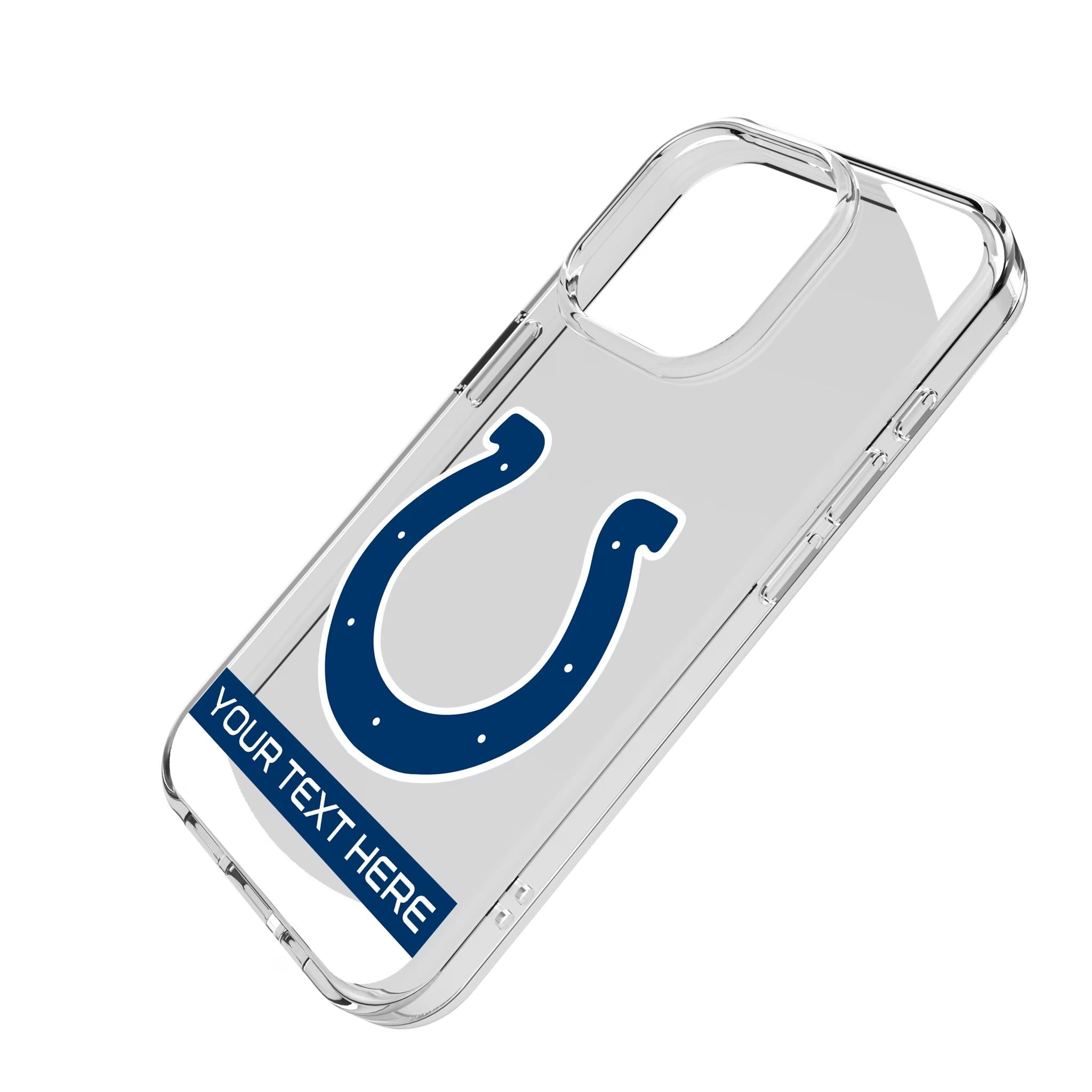 Indianapolis Colts Personalized Tilt iPhone Clear Phone Case for Apple iPhone - Isometric View