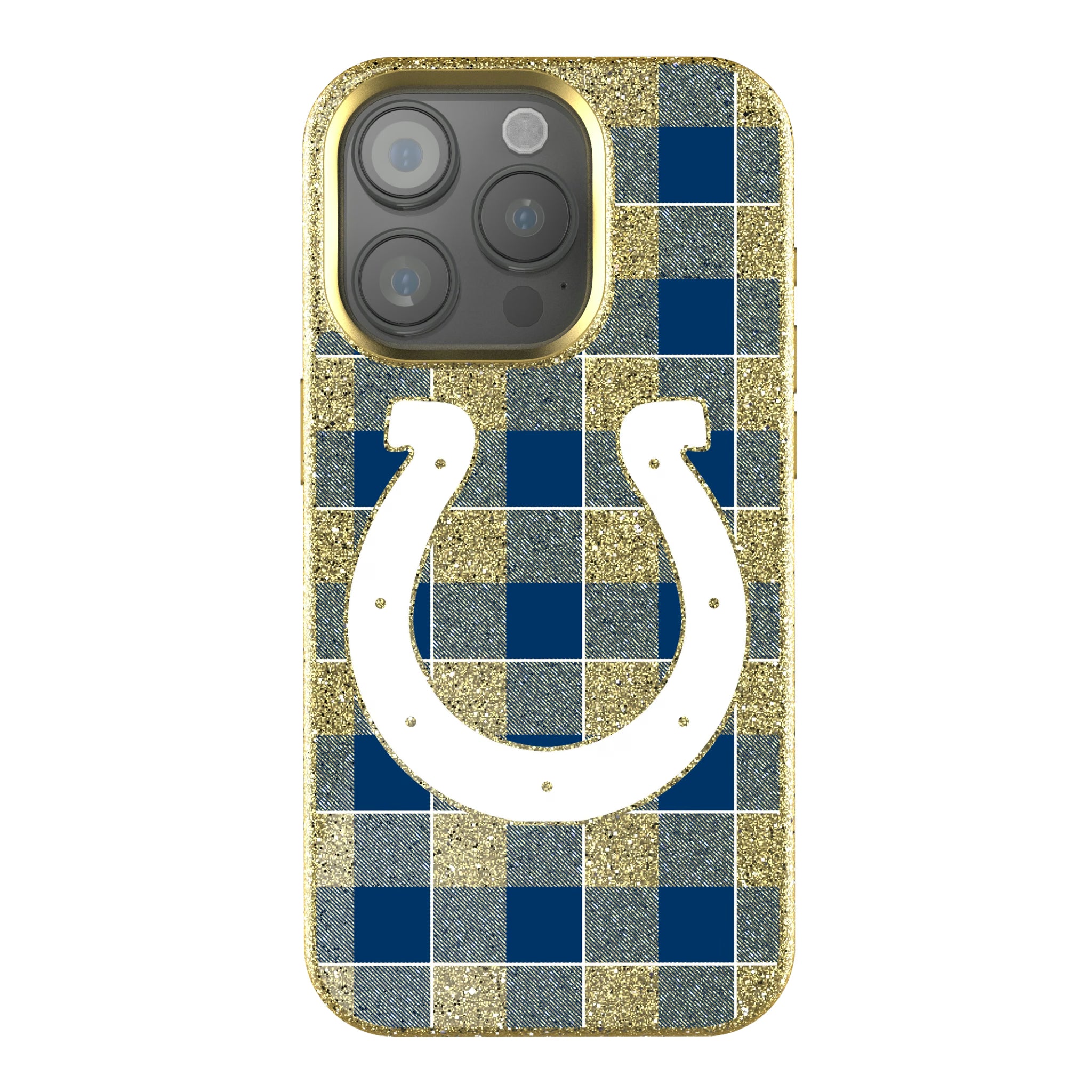Indianapolis Colts Plaid iPhone Bling Phone Case for Apple iPhone