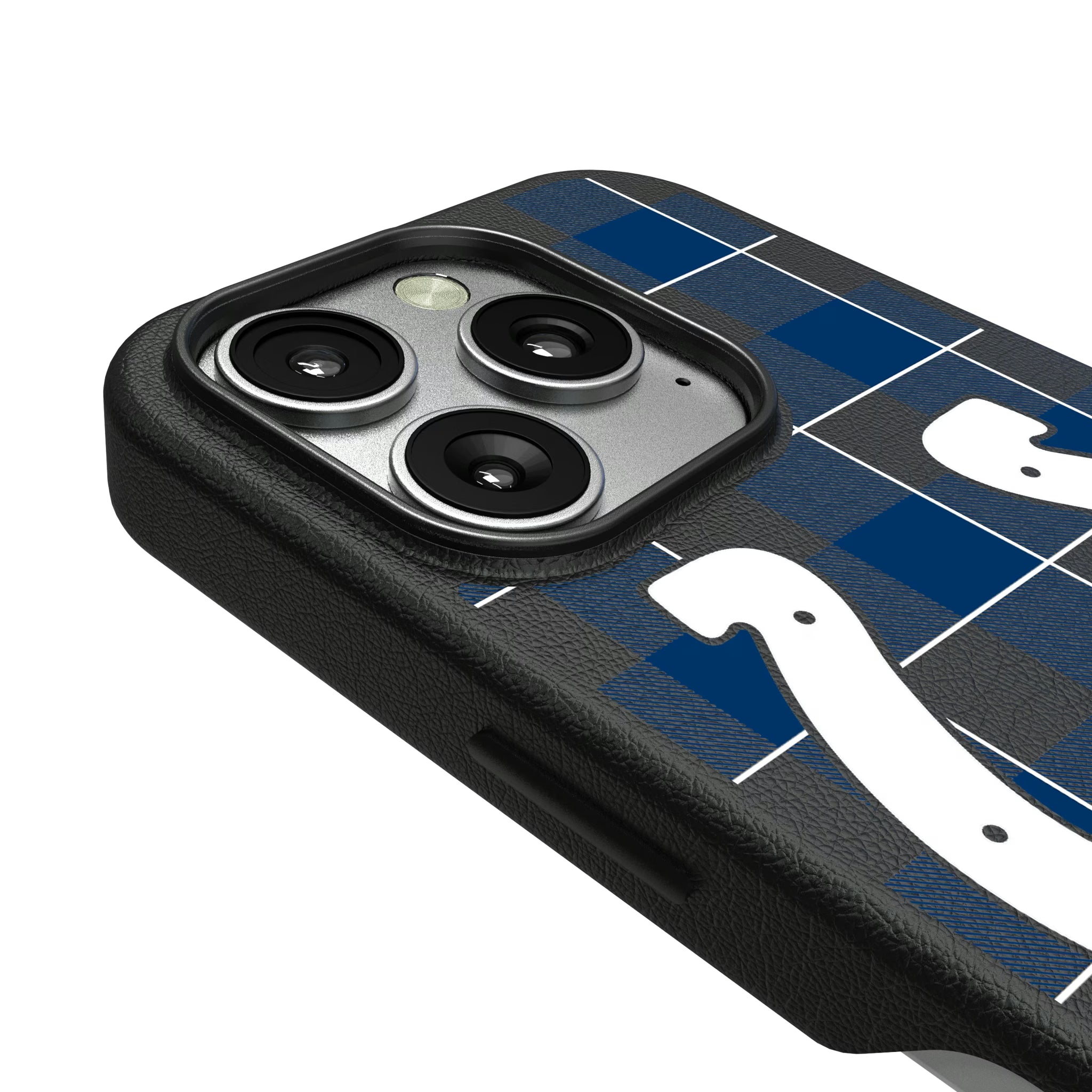 Indianapolis Colts Plaid iPhone MagSafe Compatible Phone Case for Apple iPhone - Detail