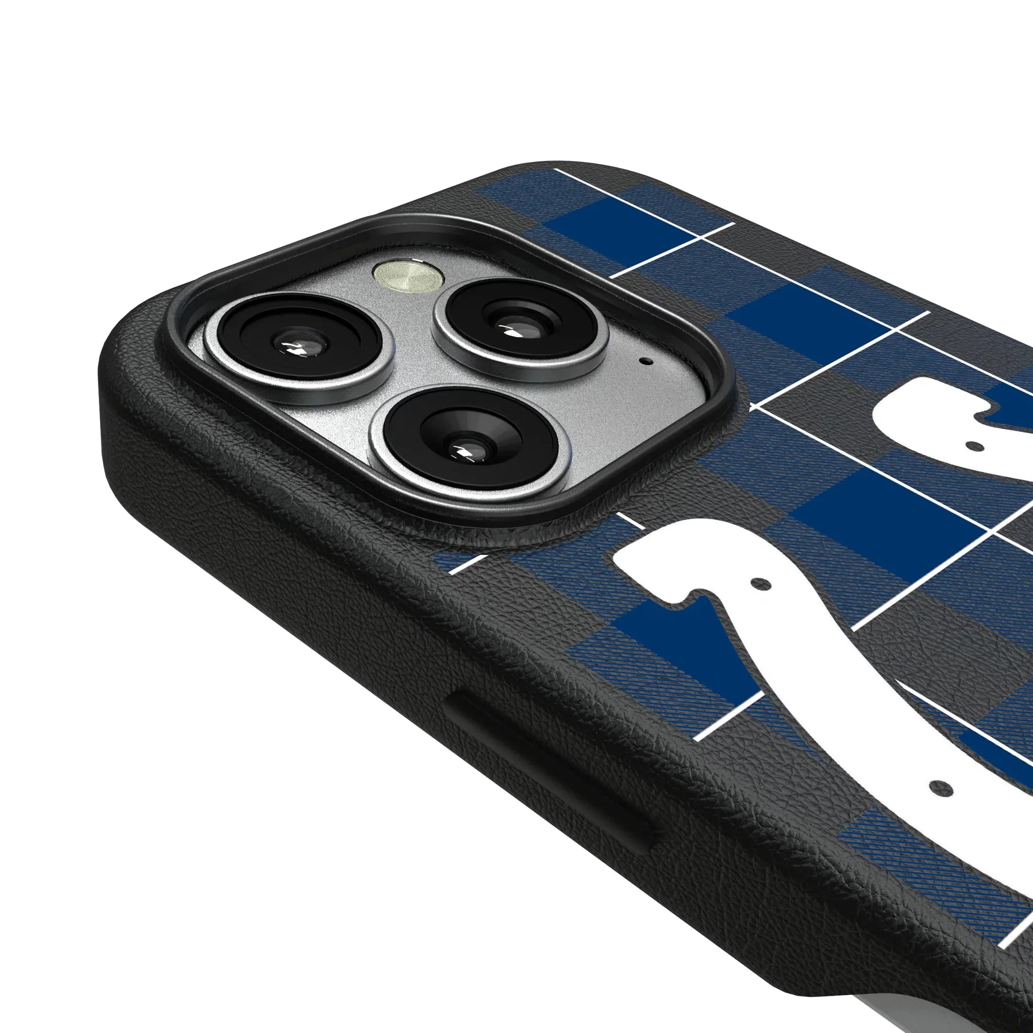 Indianapolis Colts Plaid iPhone MagSafe Compatible Phone Case for Apple iPhone - Detail