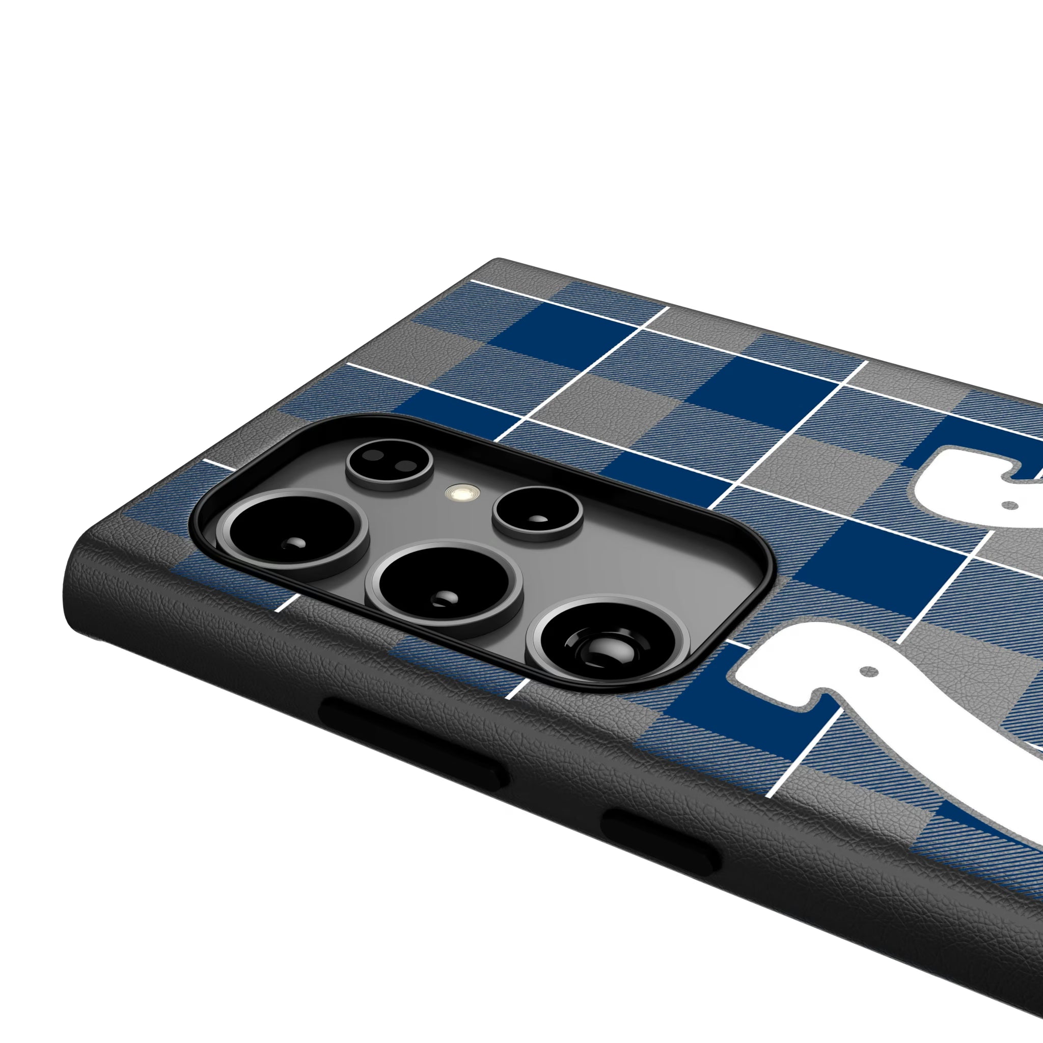 Indianapolis Colts Plaid Galaxy MagSafe Compatible Phone Case for Samsung Galaxy - Detail