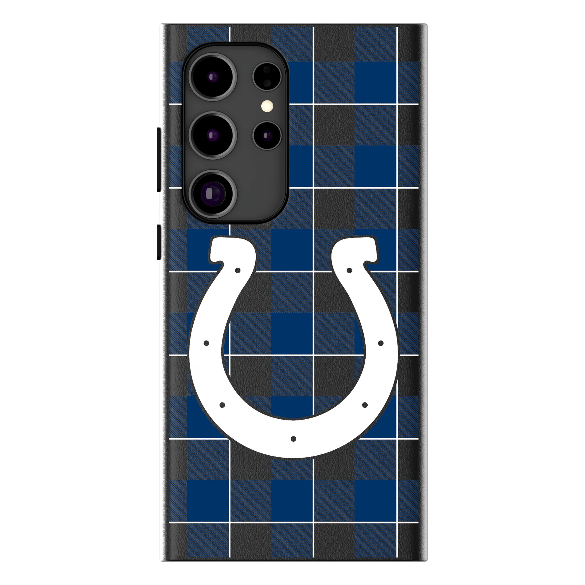 Indianapolis Colts Plaid Galaxy MagSafe Compatible Phone Case for Samsung Galaxy