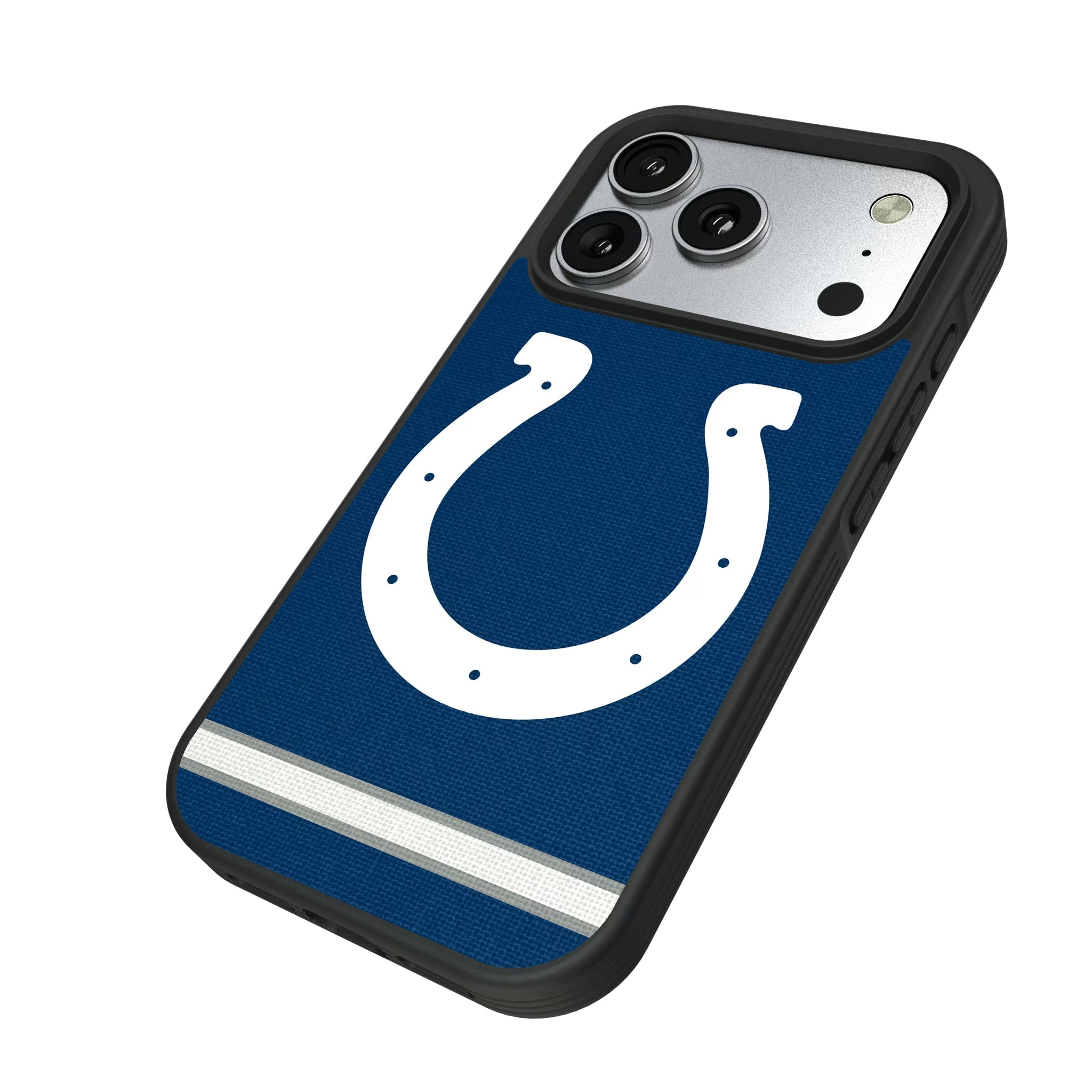 Indianapolis Colts Stripe iPhone Bump Phone Case for Apple iPhone - Isometric View#Device_iPhone 17 Pro