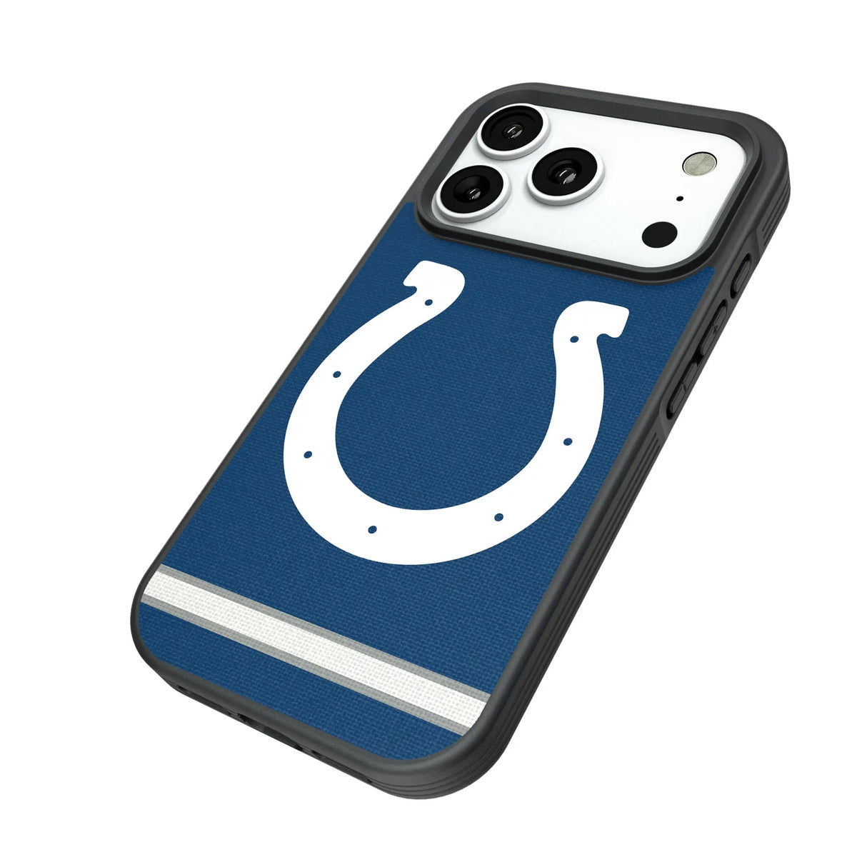 Indianapolis Colts Stripe iPhone Bump Phone Case for Apple iPhone - Isometric View#Device_iPhone 18 Pro