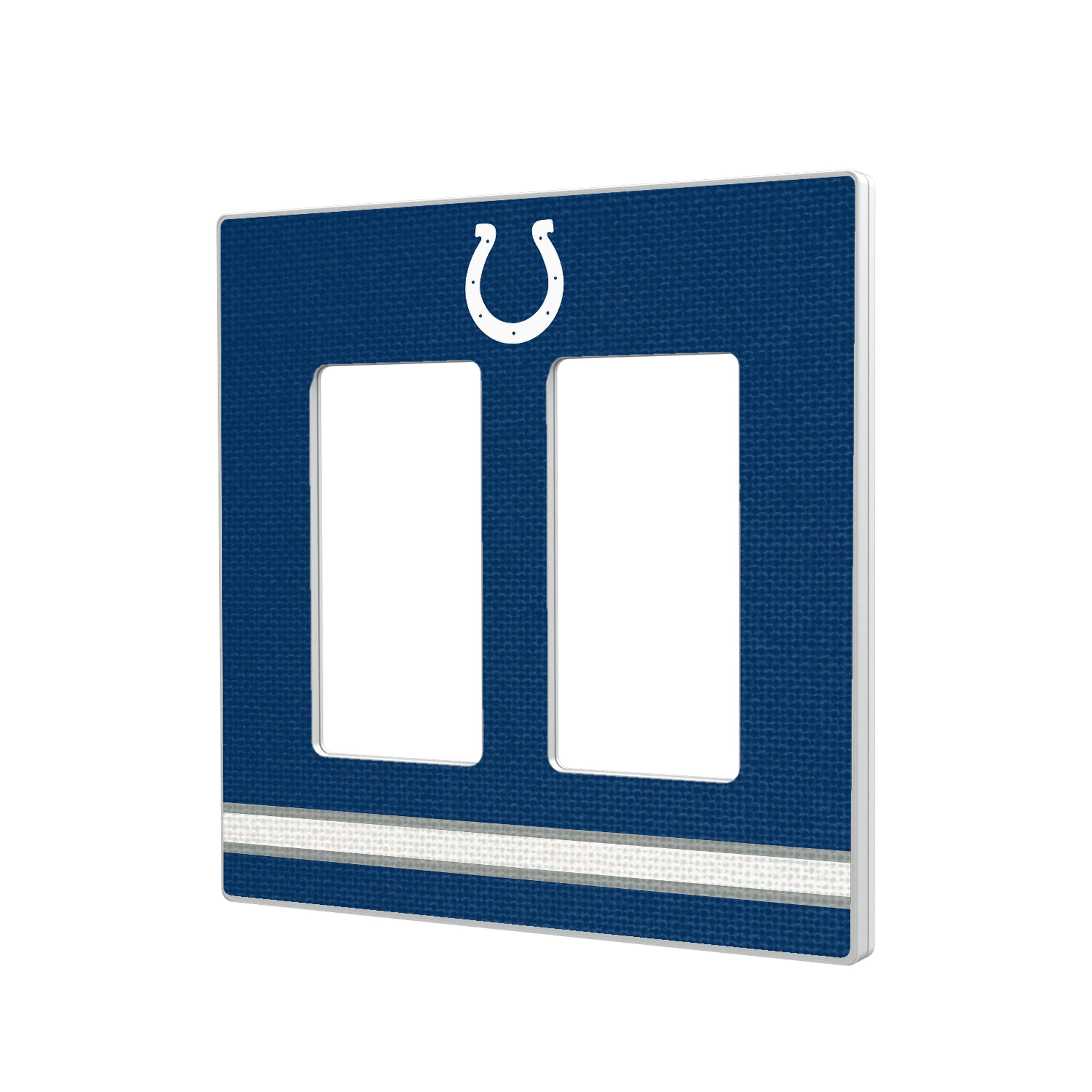 Indianapolis Colts Stripe Hidden-Screw Light Switch Plate#Style_Double Rocker