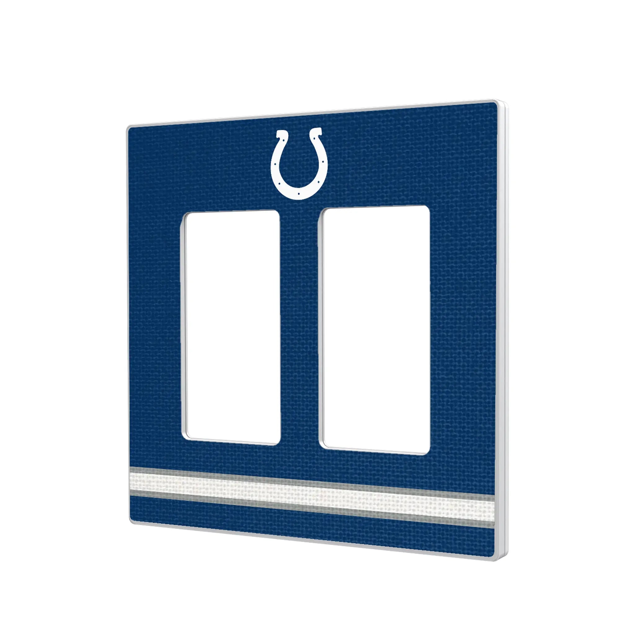 Indianapolis Colts Stripe Hidden-Screw Light Switch Plate#Style_Double Rocker
