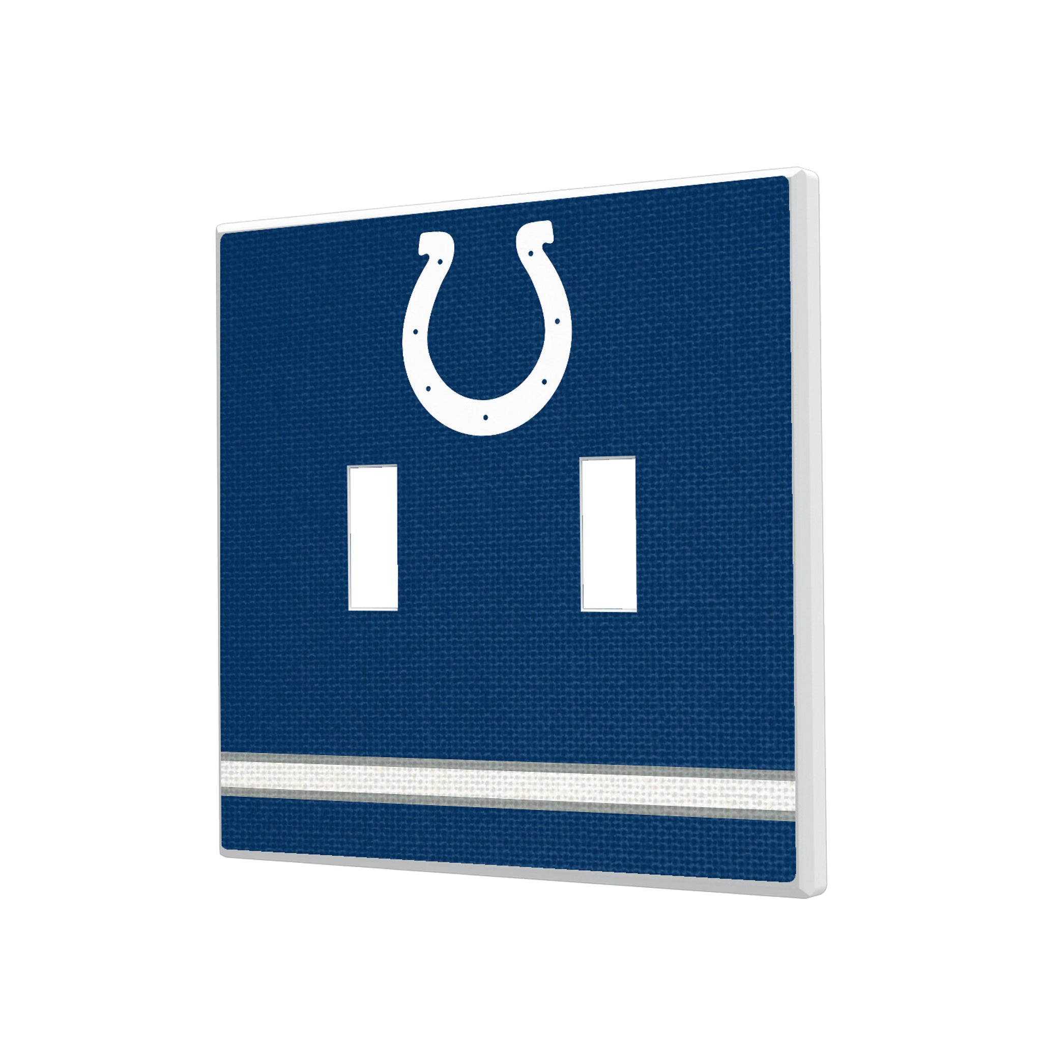 Indianapolis Colts Stripe Hidden-Screw Light Switch Plate#Style_Double Toggle