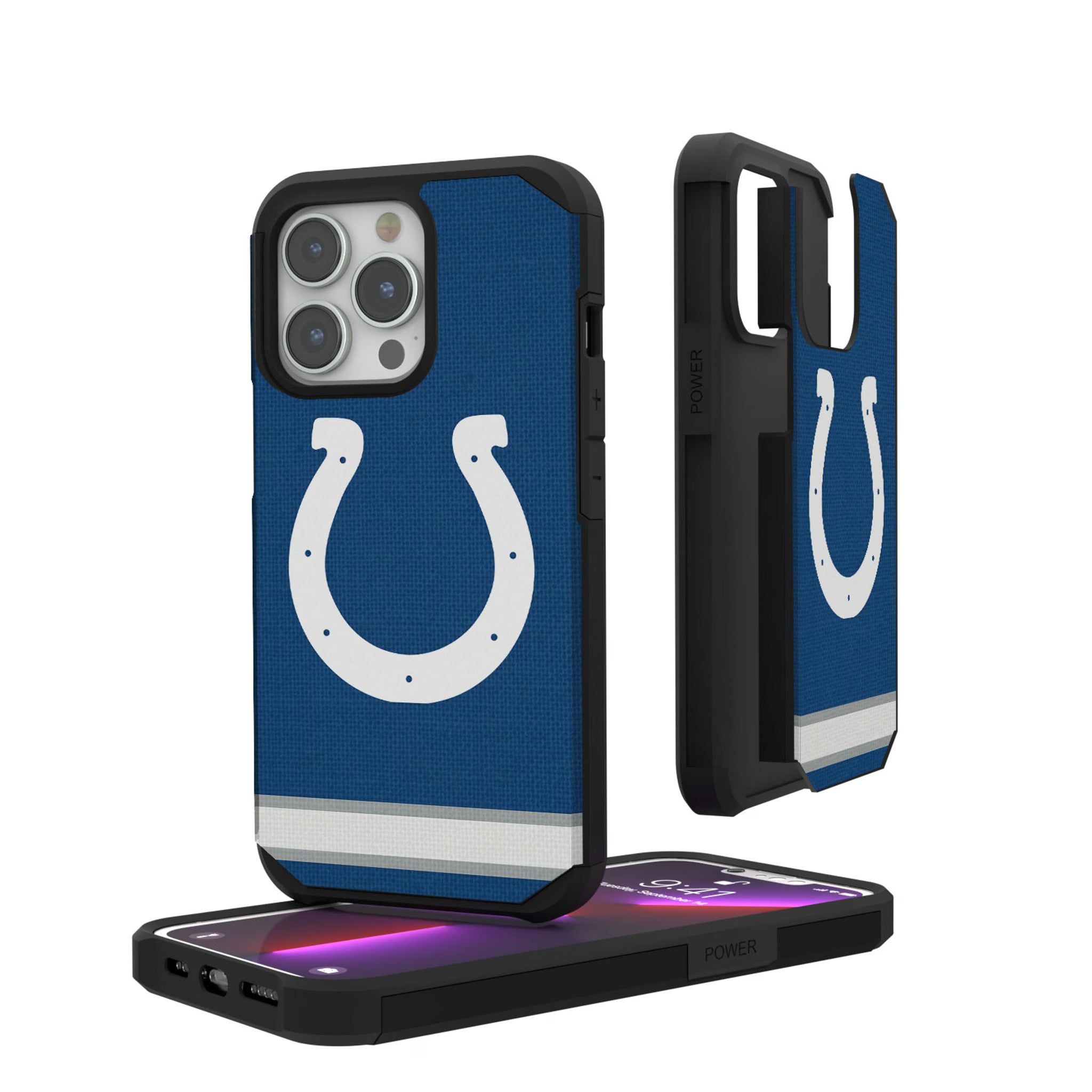 Indianapolis Colts Stripe iPhone Rugged Phone Case for Apple iPhone