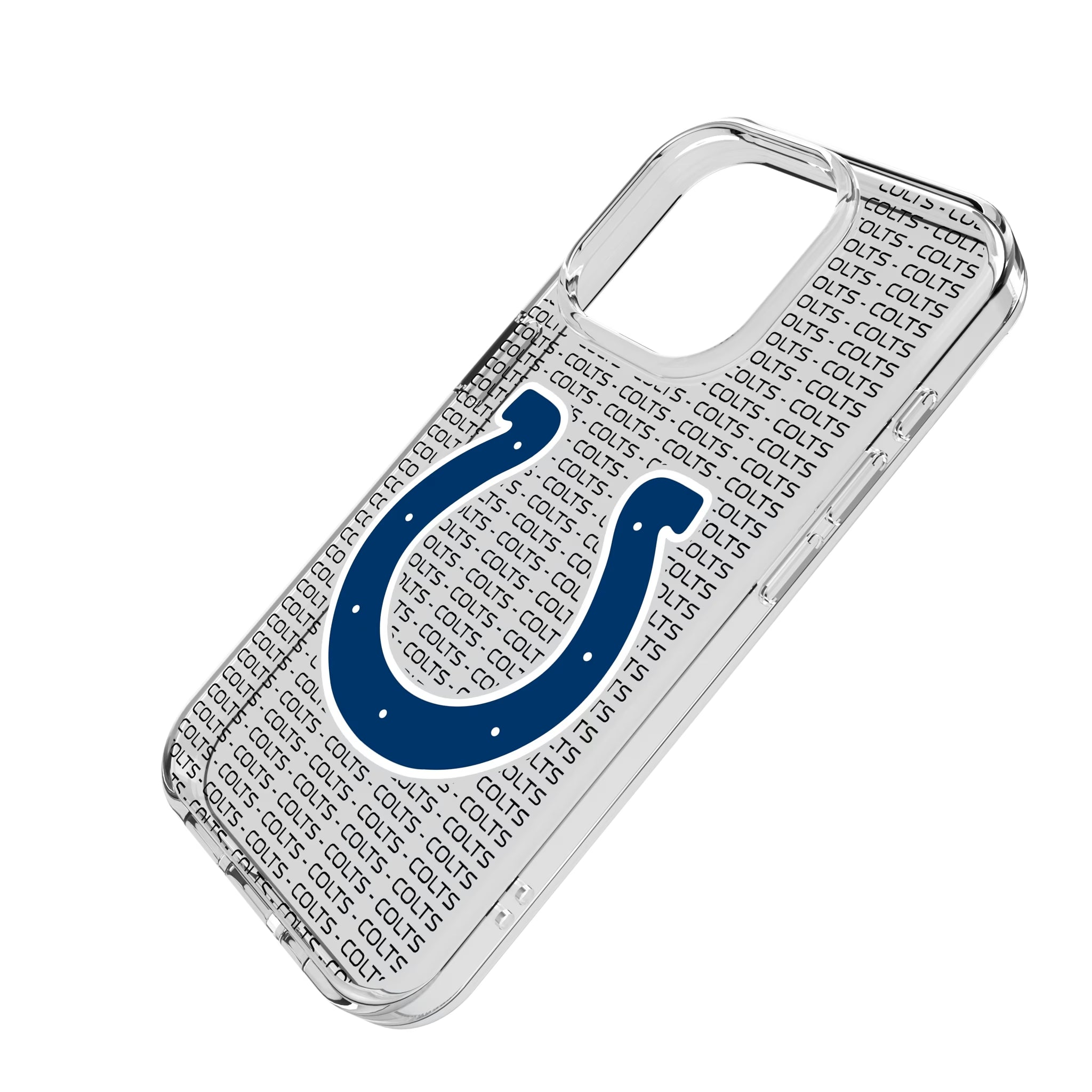 Indianapolis Colts Text Backdrop iPhone Clear Phone Case for Apple iPhone - Isometric View
