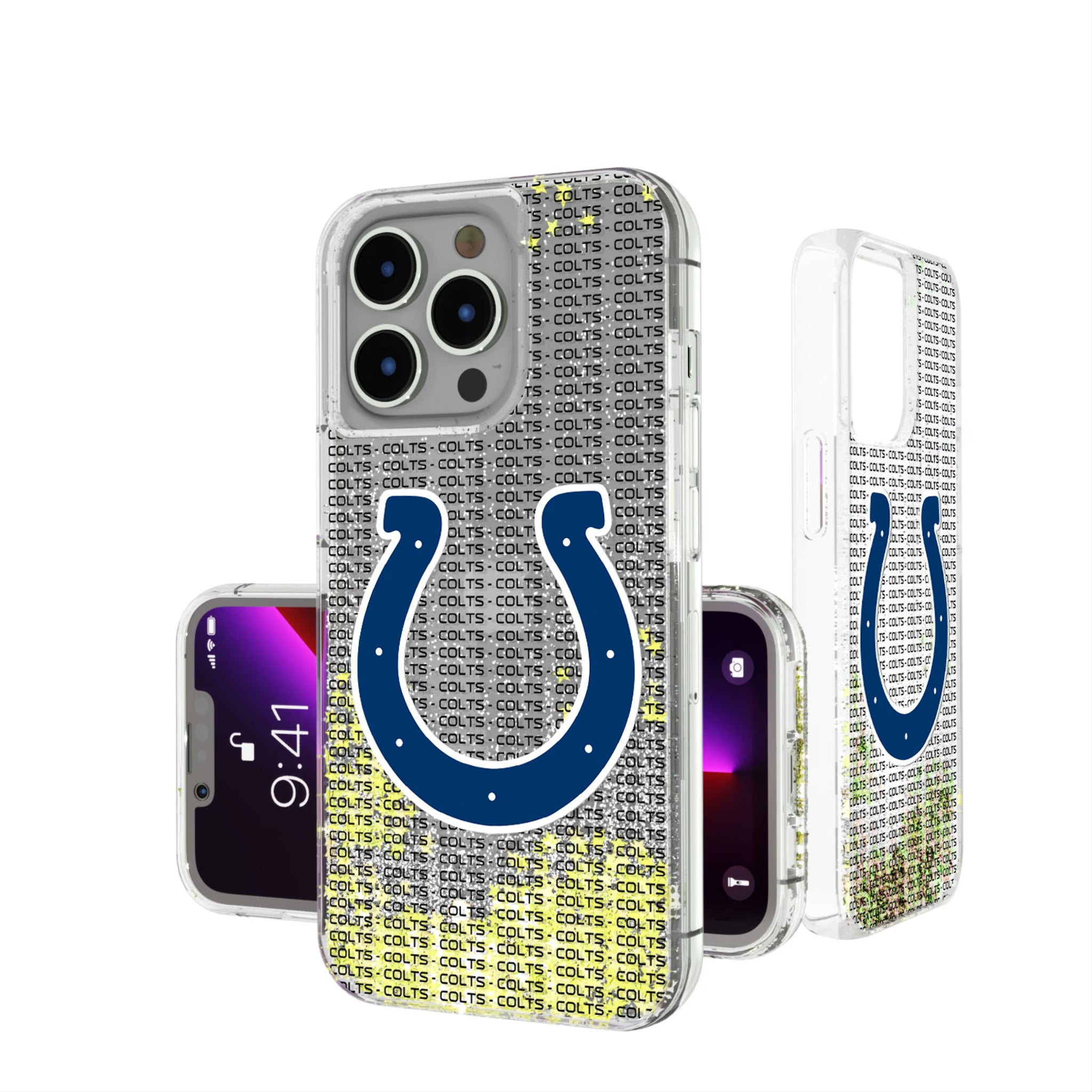 Indianapolis Colts Text Backdrop iPhone Glitter Phone Case for Apple iPhone