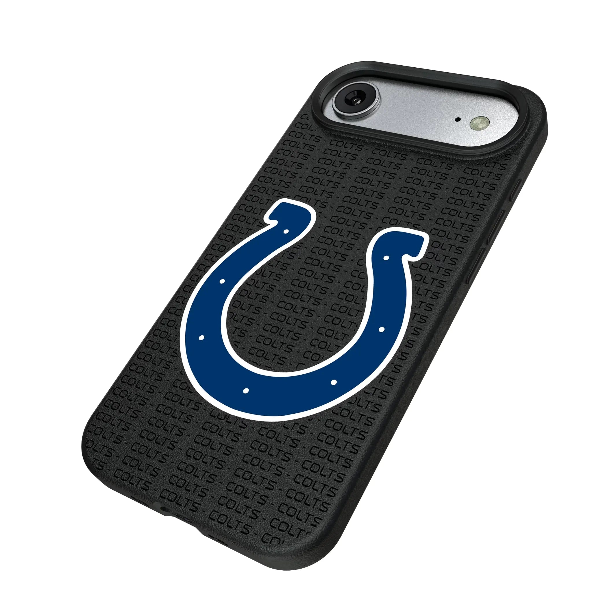 Indianapolis Colts Text Backdrop iPhone MagSafe Compatible Phone Case for Apple iPhone - Isometric View#Device_iPhone Air