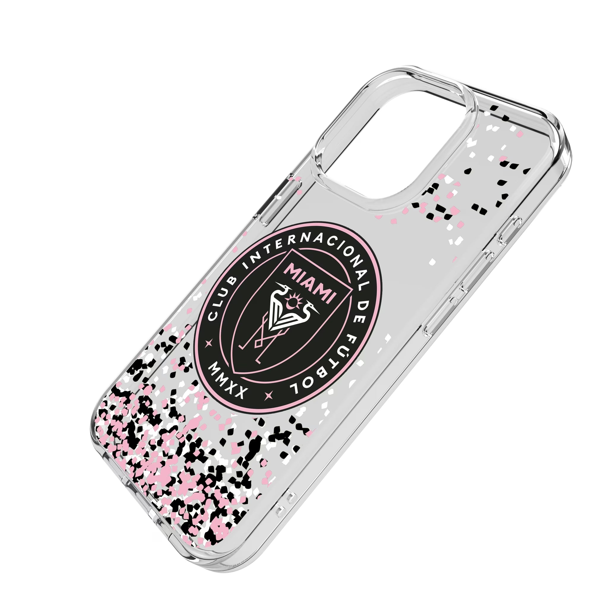 Inter Miami CF Confetti iPhone Clear Phone Case for Apple iPhone - Isometric View
