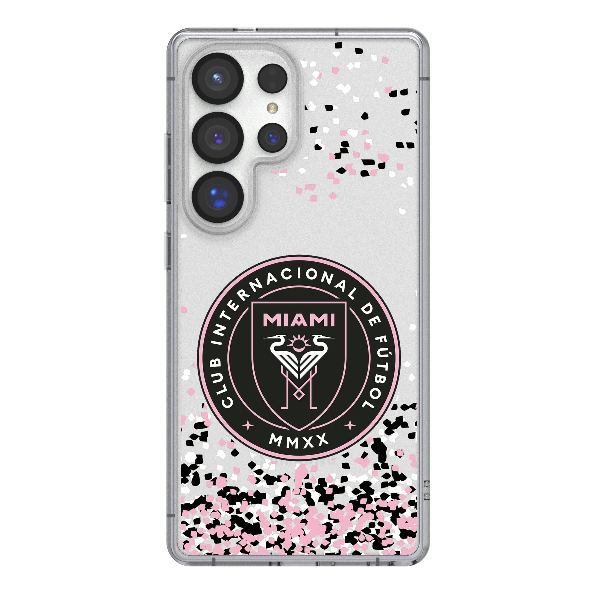 Inter Miami CF Confetti Galaxy Clear Phone Case for Samsung Galaxy