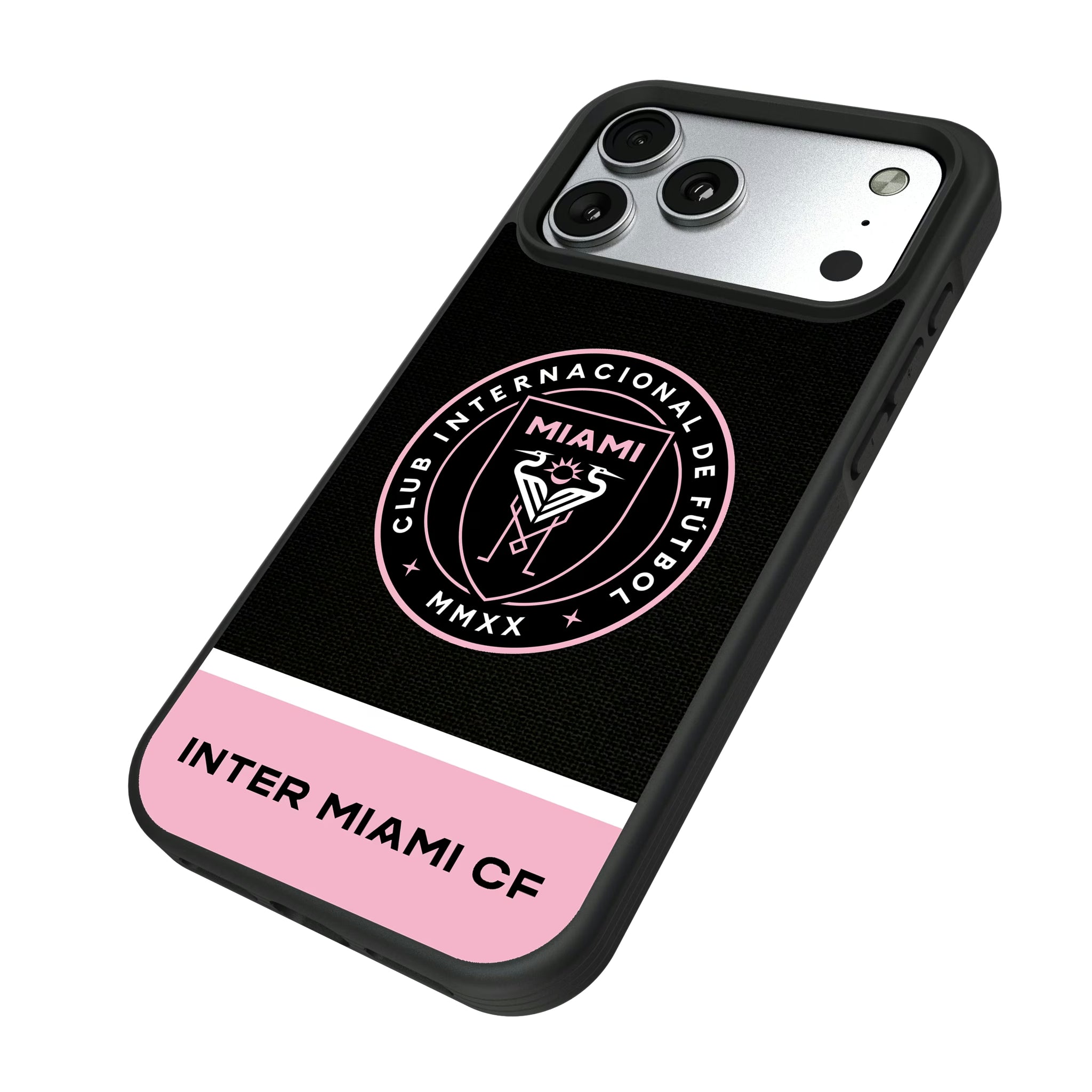 Inter Miami CF Endzone Solid iPhone Bump Phone Case for Apple iPhone - Isometric View#Device_iPhone 17 Pro Max