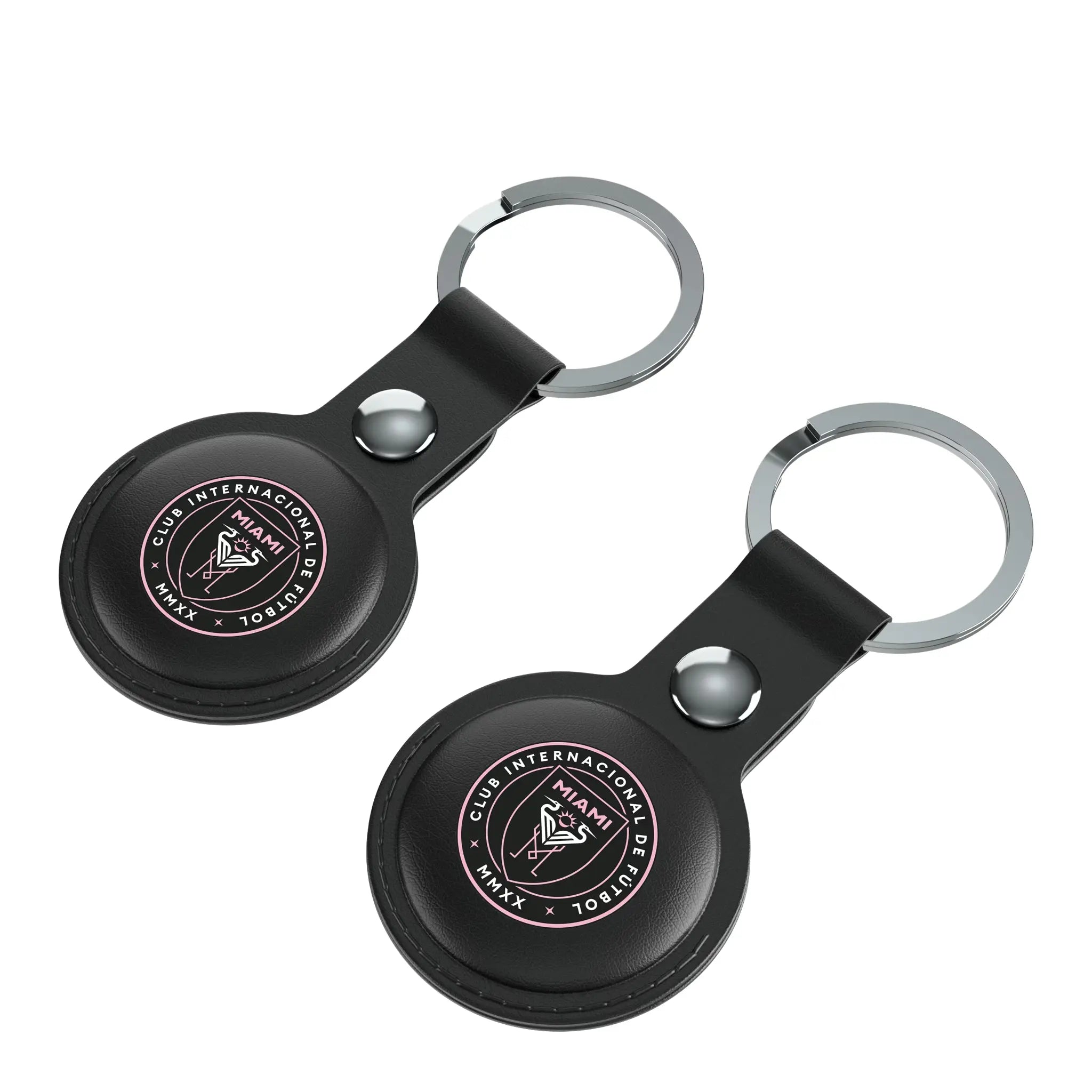 Inter Miami CF Insignia AirTag Black Airtag Holder 2-Pack - Isometric View