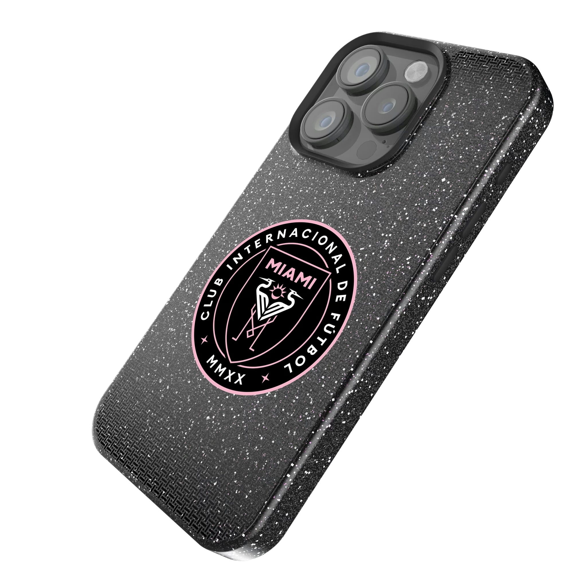Inter Miami CF Linen iPhone Bling Phone Case for Apple iPhone - Isometric View